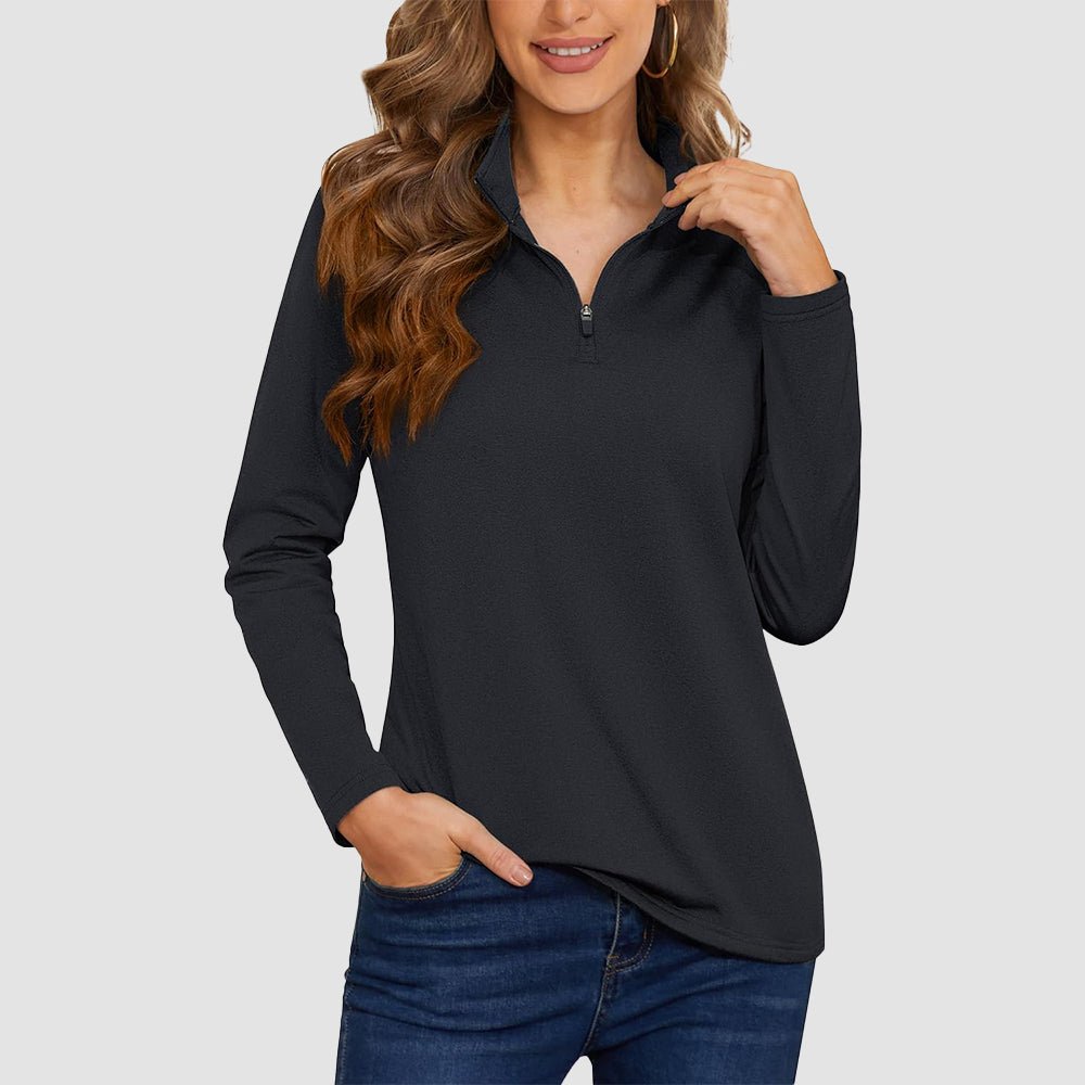 Black Women's UPF50+ Sun Shirt - Long Sleeve Quick Dry - MAGCOMSEN