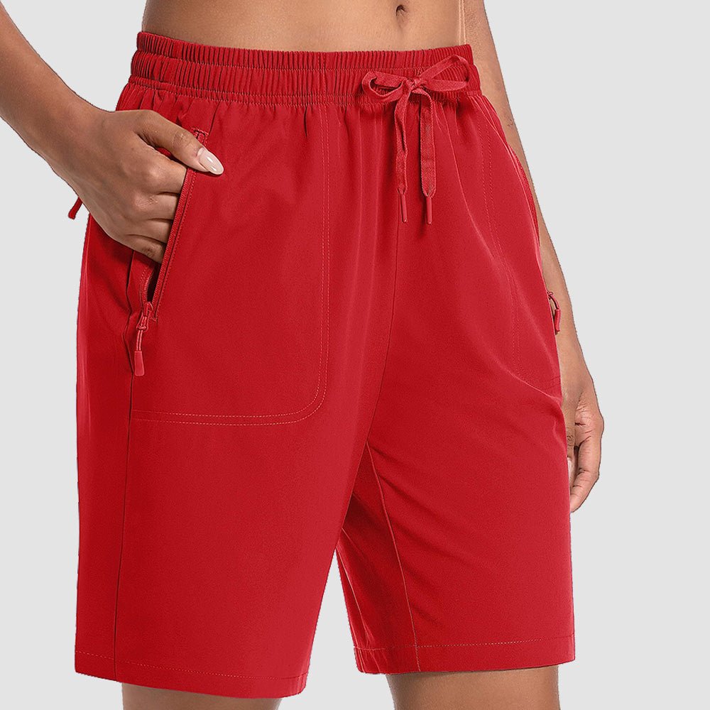 Red Women's Waterproof Sunprotection Lightweight Quick - Dry Hiking Shorts with 3 Pockets - MAGCOMSEN