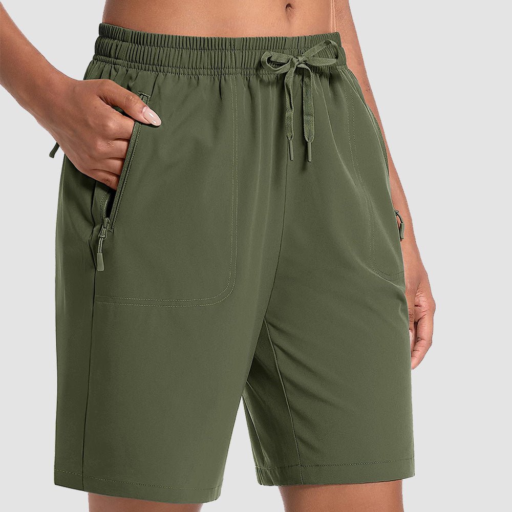 Army Green Women's Waterproof Sunprotection Lightweight Quick - Dry Hiking Shorts with 3 Pockets - MAGCOMSEN