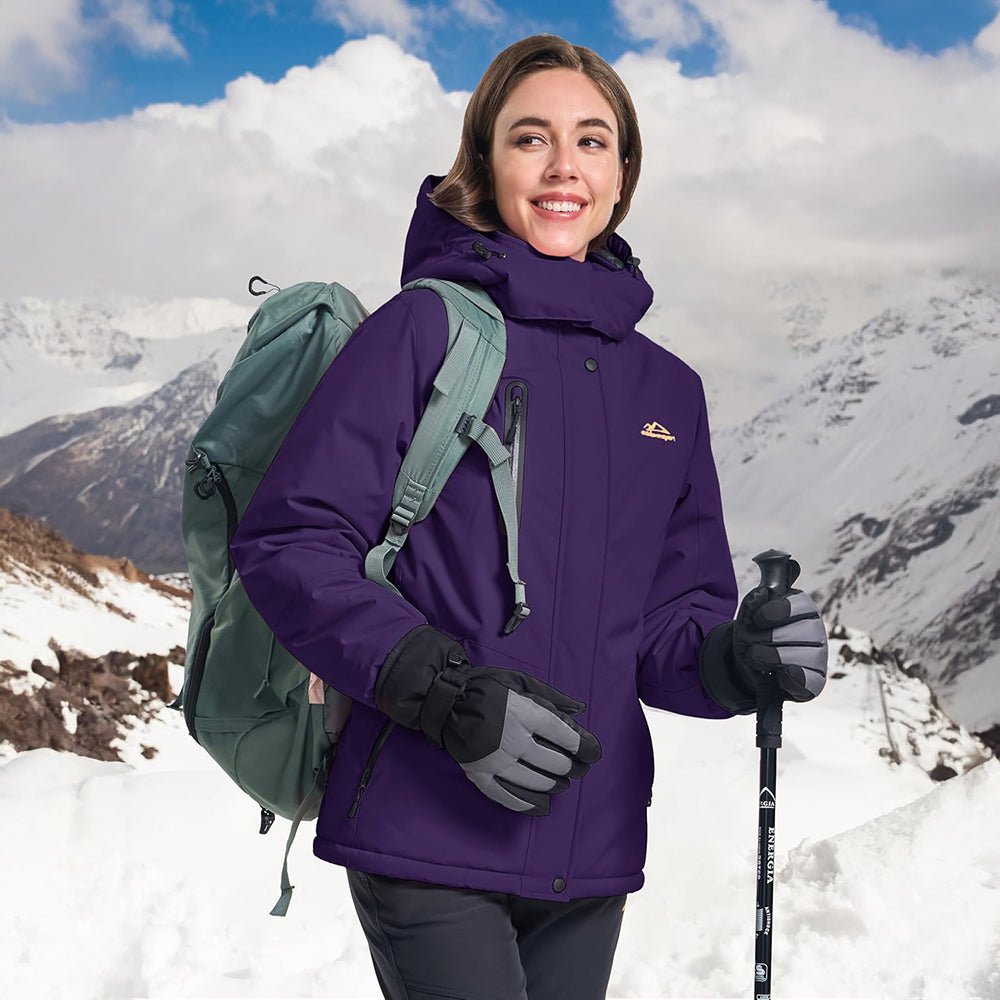 Dark Purple Women's Windproof & Waterproof Snow Ski Winter Jacket - MAGCOMSEN