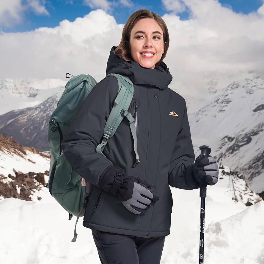 Carbon Grey Women's Windproof & Waterproof Snow Ski Winter Jacket - MAGCOMSEN