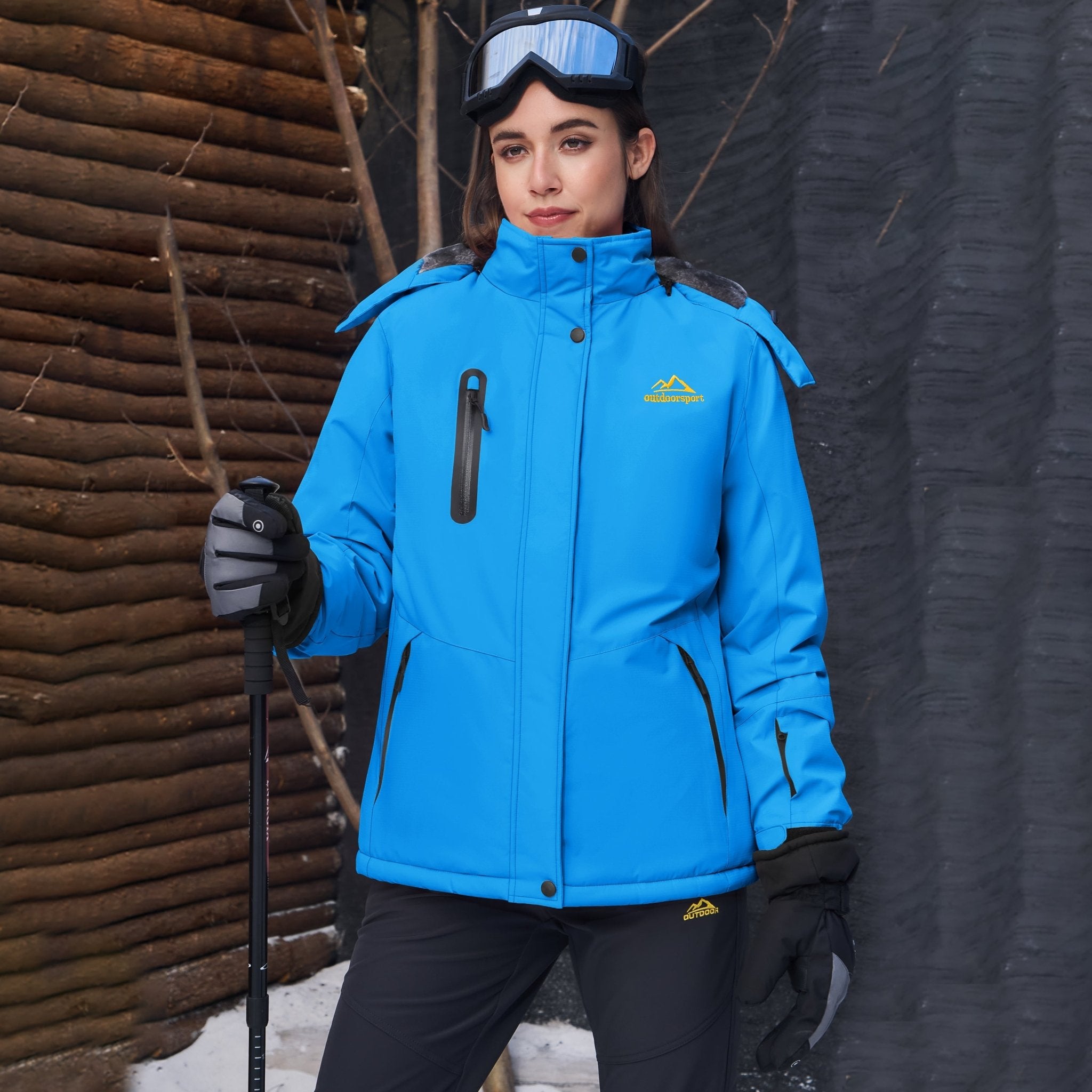 Blue Women's Windproof & Waterproof Snow Ski Winter Jacket - MAGCOMSEN