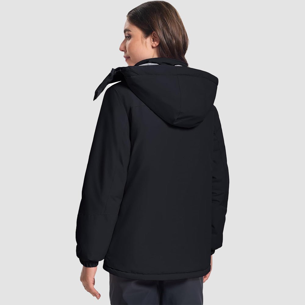 Black Women's Windproof & Waterproof Snow Ski Winter Jacket - MAGCOMSEN