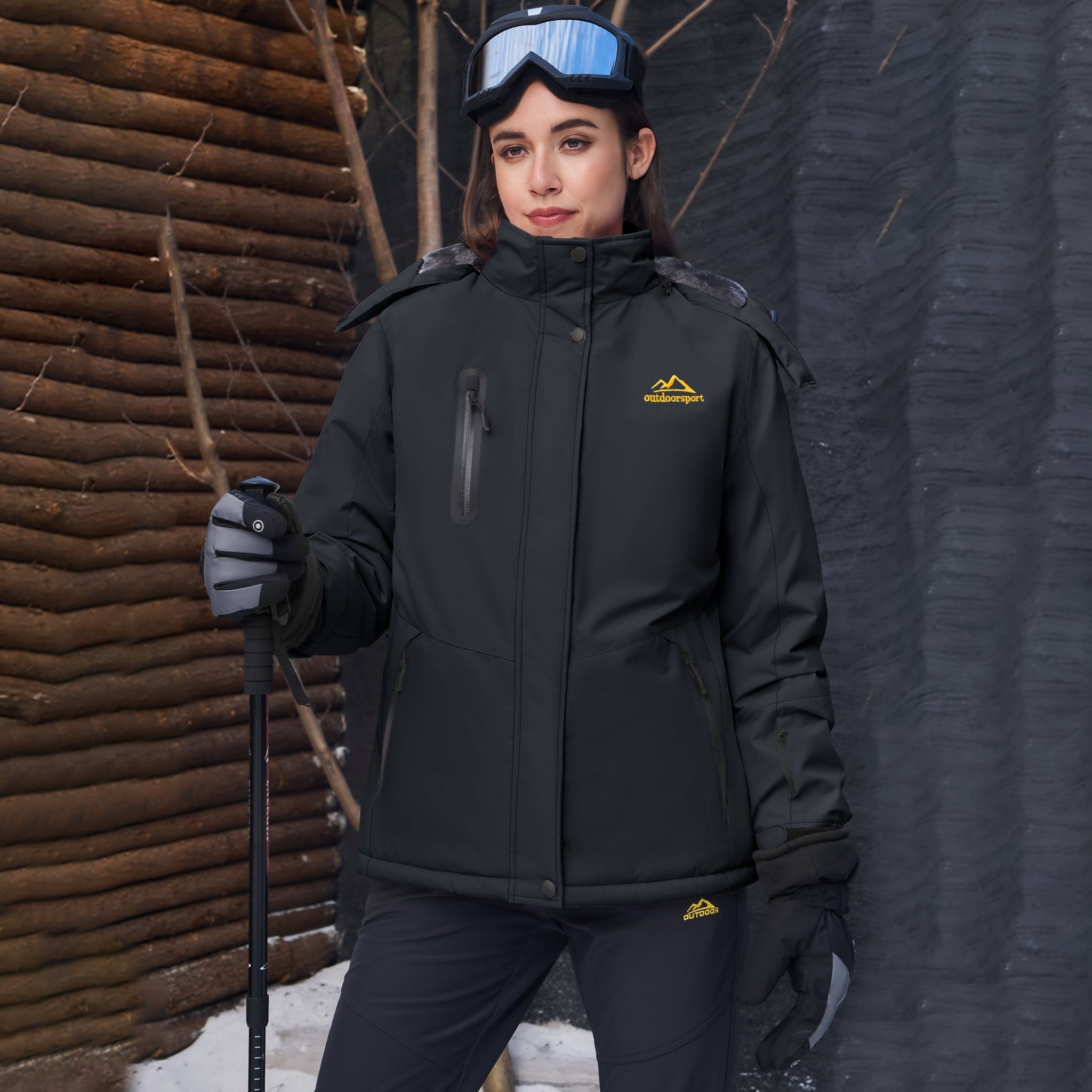 Carbon Grey Women's Windproof & Waterproof Snow Ski Winter Jacket - MAGCOMSEN