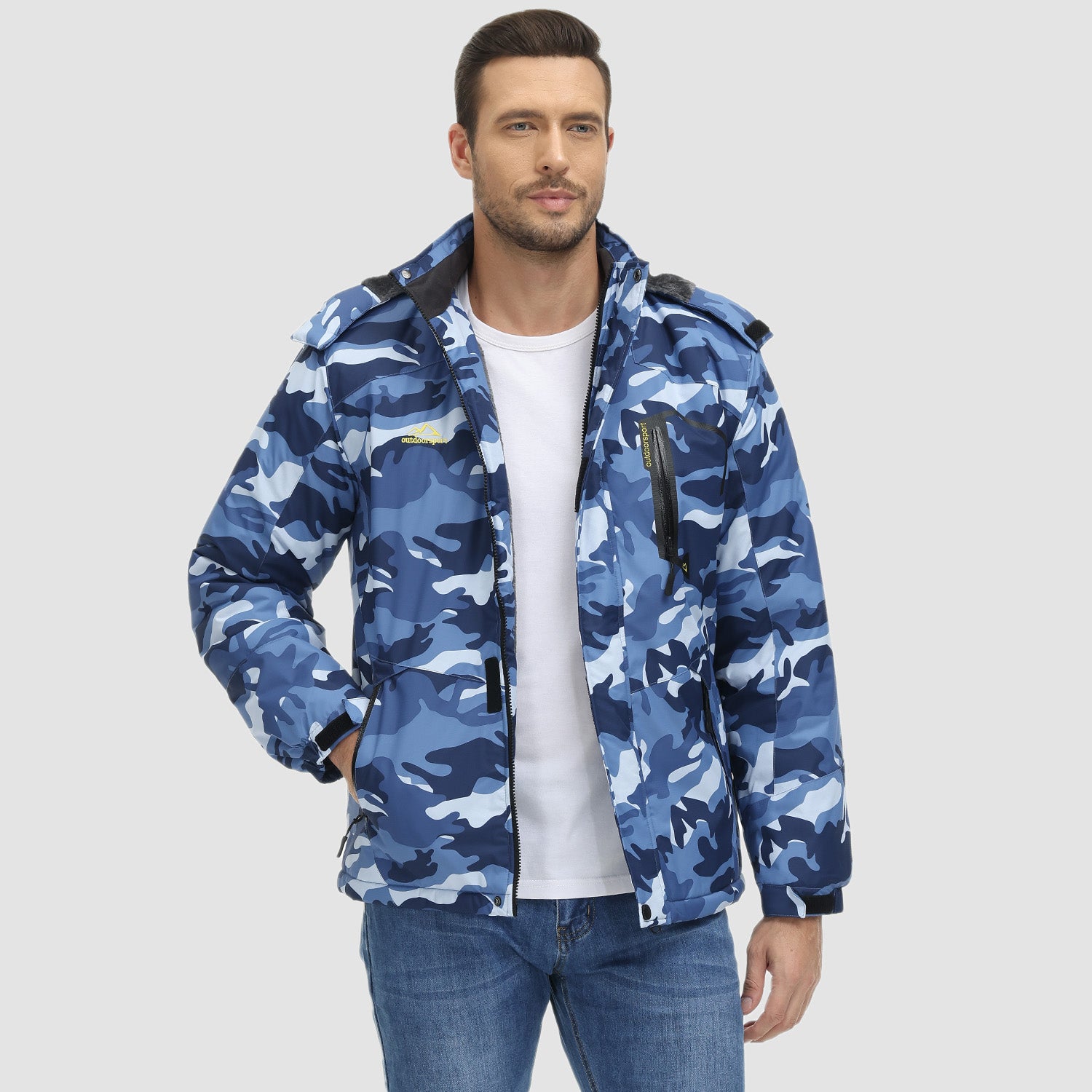 Men's Water-Repellent Winter Ski Jacket with Fleece Lining - MAGCOMSEN