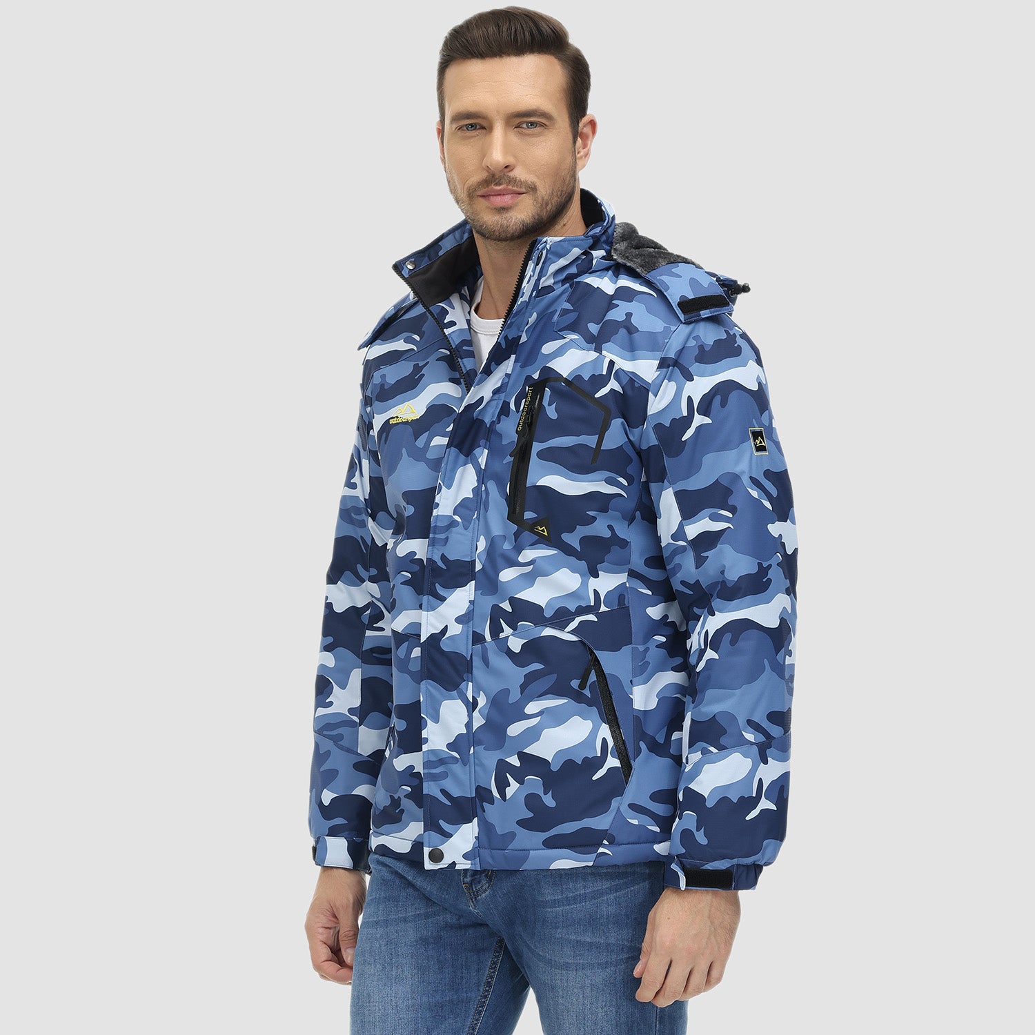 Men's Water-Repellent Winter Ski Jacket with Fleece Lining - MAGCOMSEN