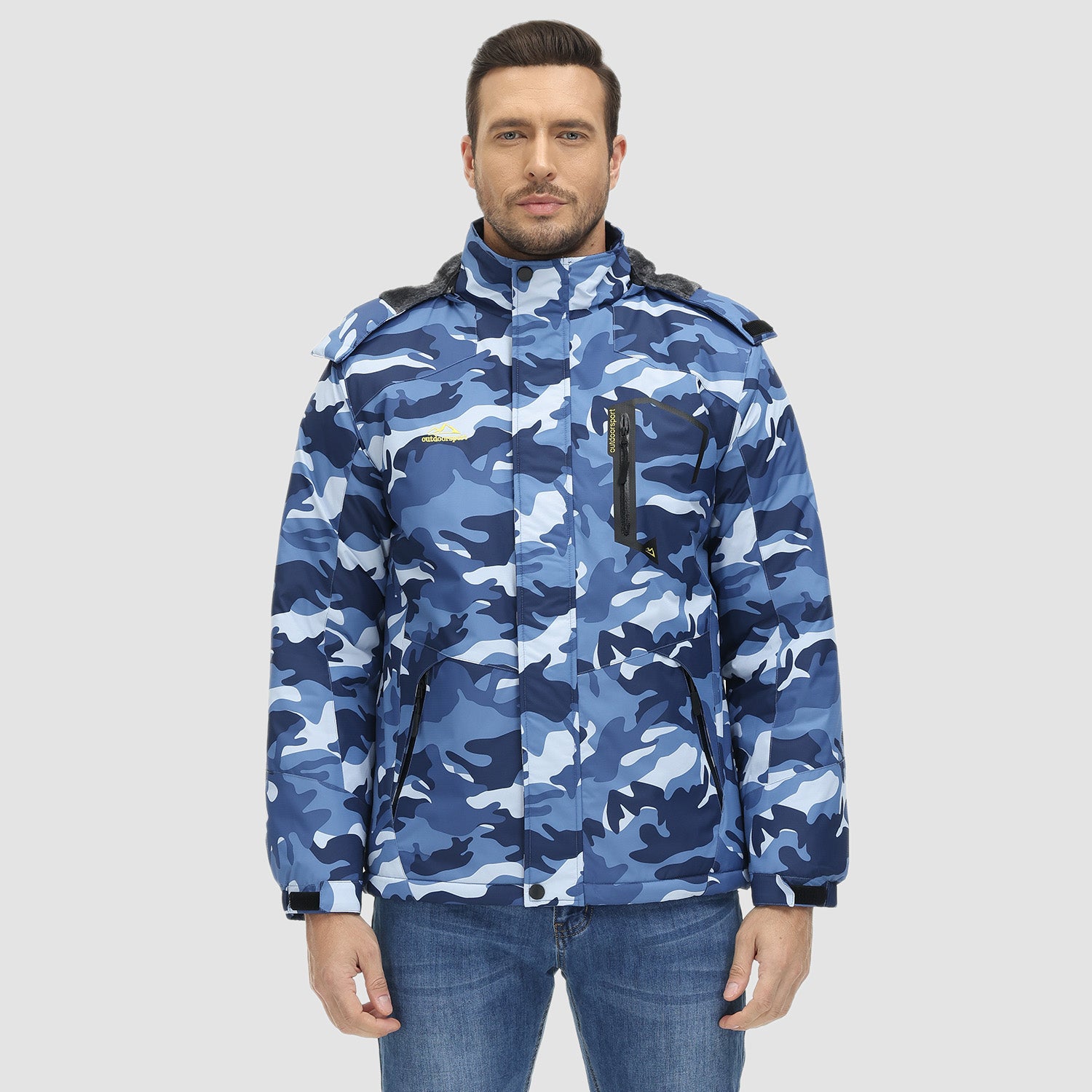 Men's Water-Repellent Winter Ski Jacket with Fleece Lining - MAGCOMSEN