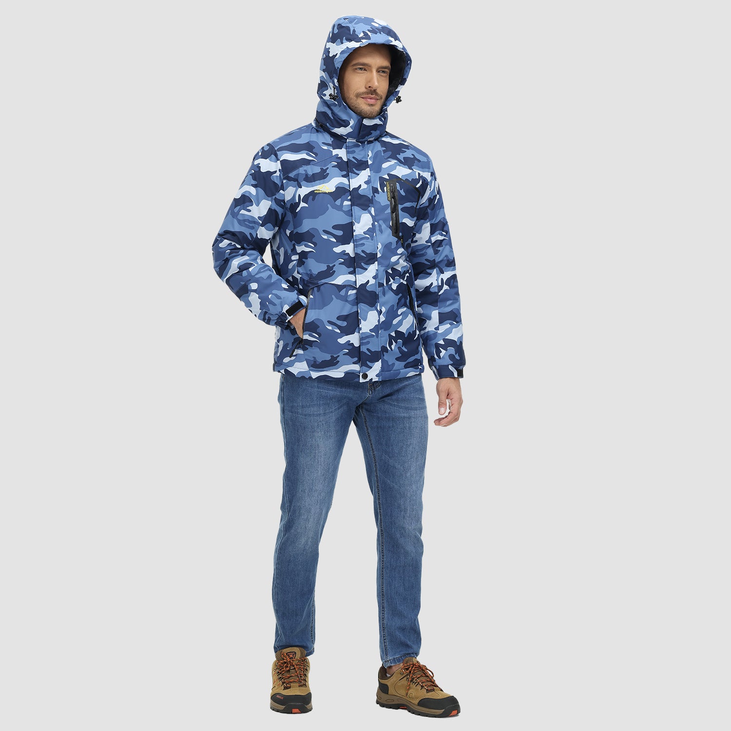 Men's Water-Repellent Winter Ski Jacket with Fleece Lining - MAGCOMSEN
