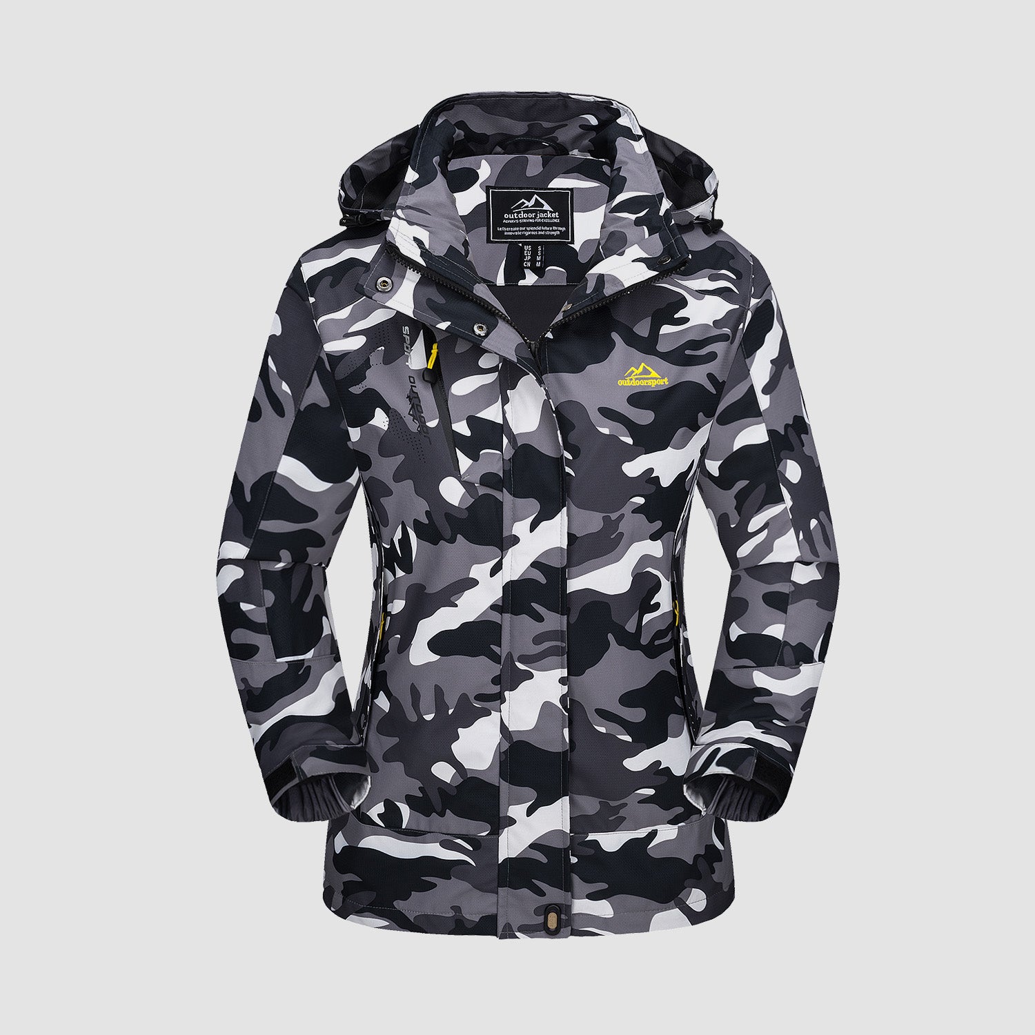 Black Camo Women's 3-in-1 Waterproof Ski Jacket with Fleece Liner - MAGCOMSEN