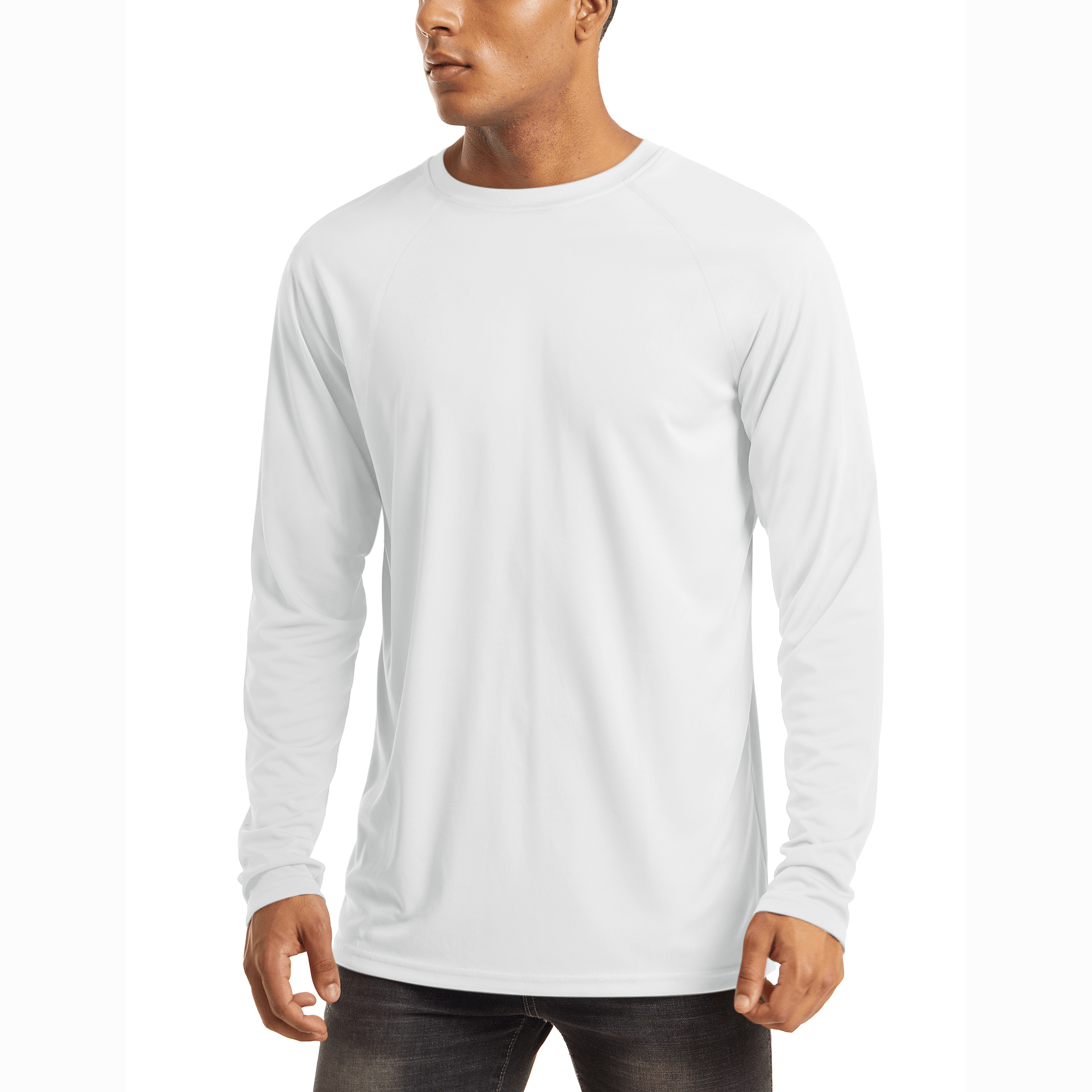 White MAGCOMSEN Men's UPF 50+ Quick Dry Shirt - Sun Protection for Hiking
