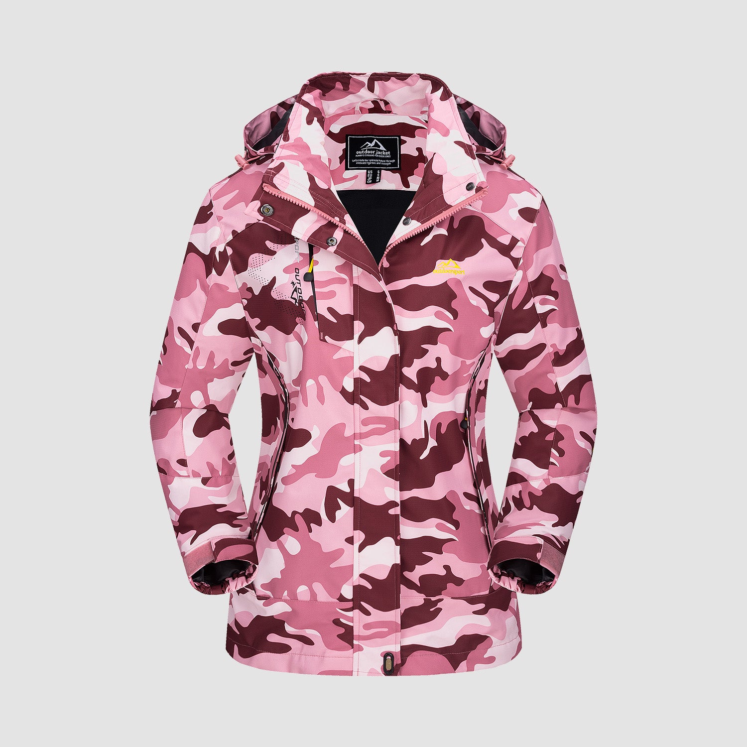 Pink Camo Women's 3-in-1 Waterproof Ski Jacket with Fleece Liner - MAGCOMSEN