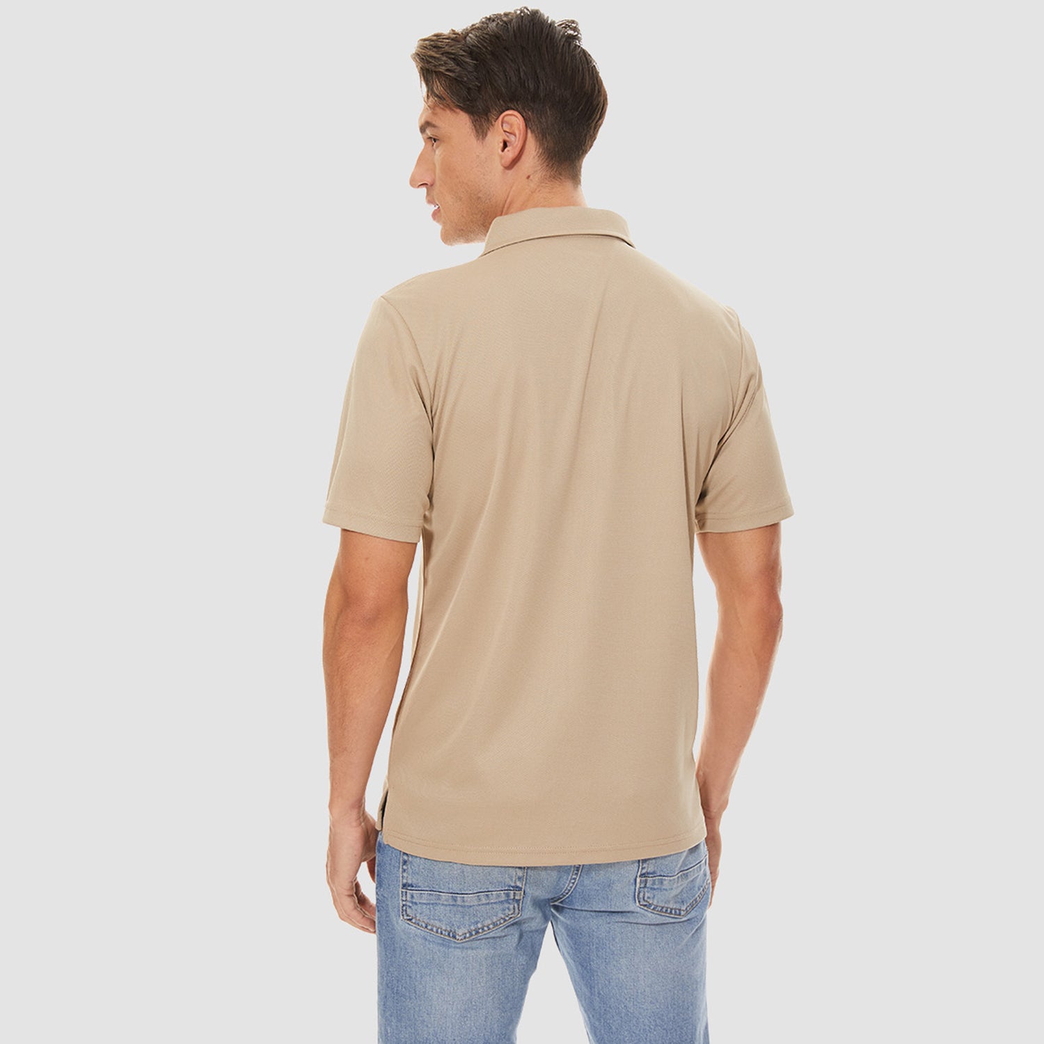 Men's 3 Buttons Casual Work Quick Dry Short Sleeve Golf Polo Shirt
