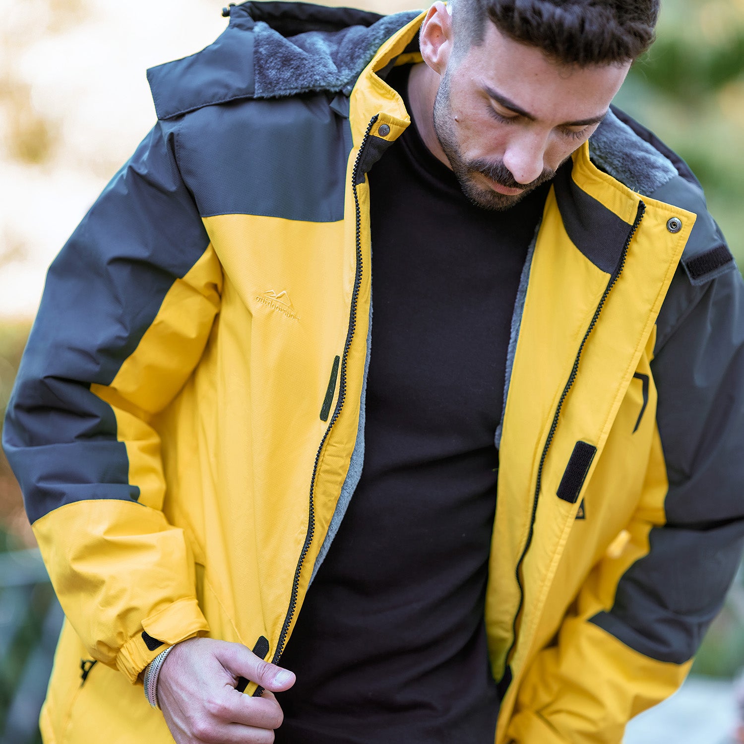 Men's Water-Repellent Winter Ski Jacket with Fleece Lining - MAGCOMSEN