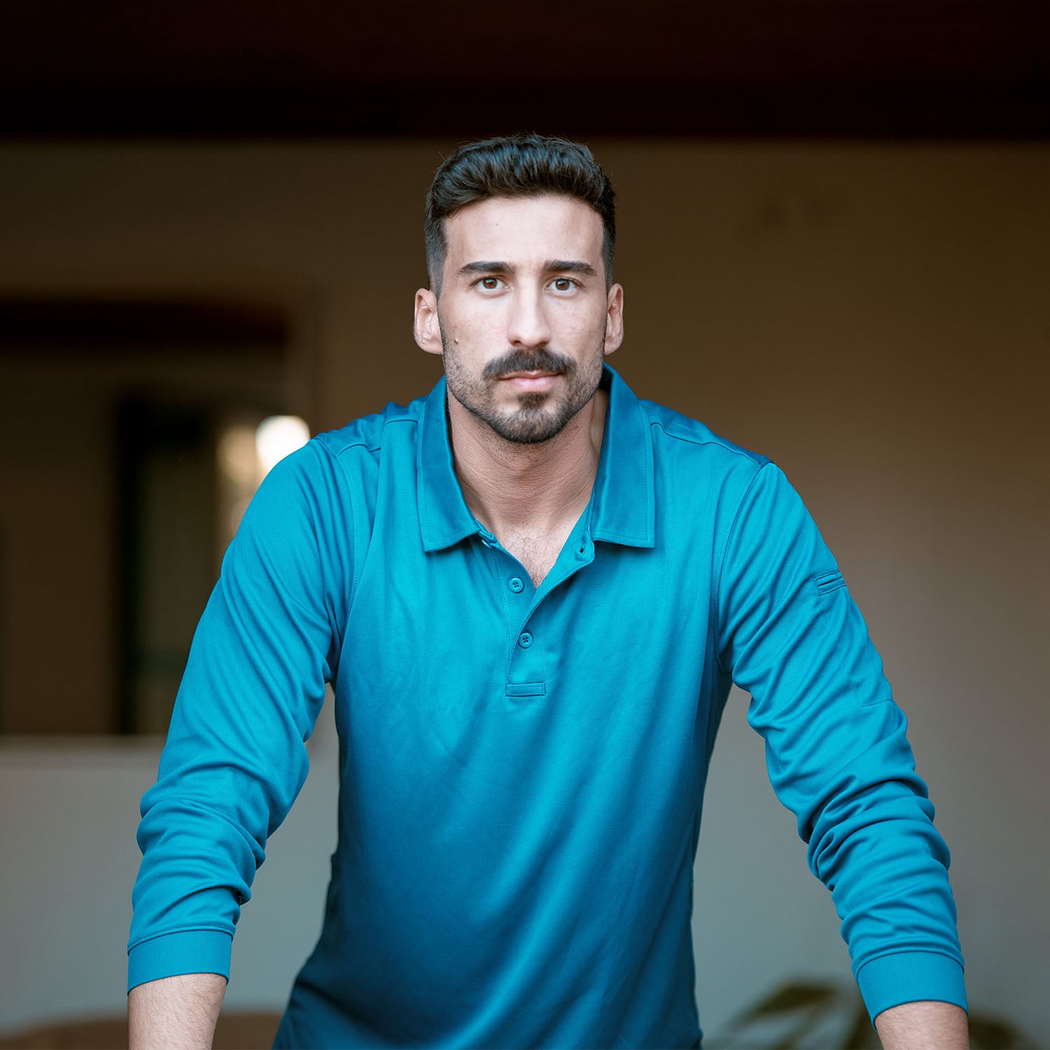 Men's Long-Sleeve Polo Shirt Quick Dry Breathable T-shirt - MAGCOMSEN