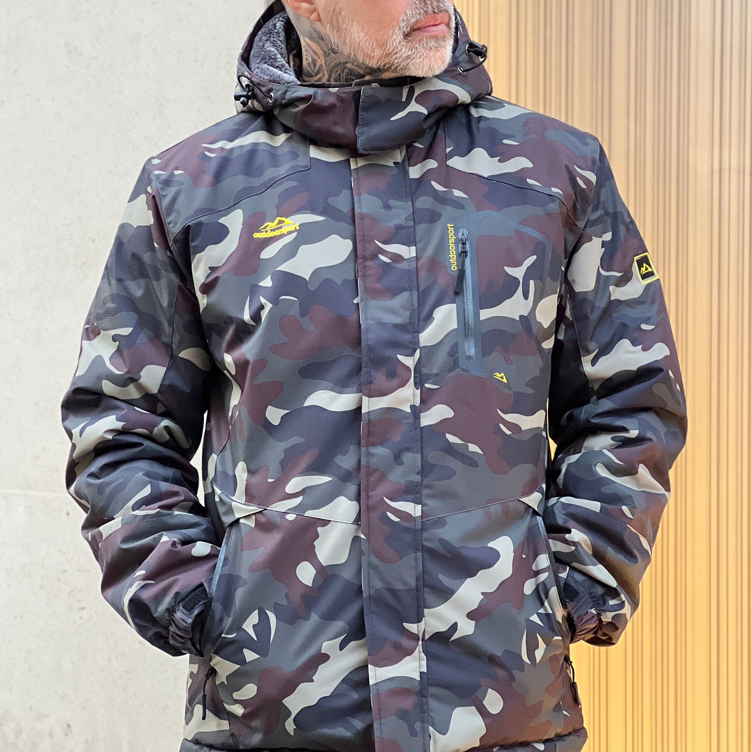 Men's Water-Repellent Winter Ski Jacket with Fleece Lining - MAGCOMSEN