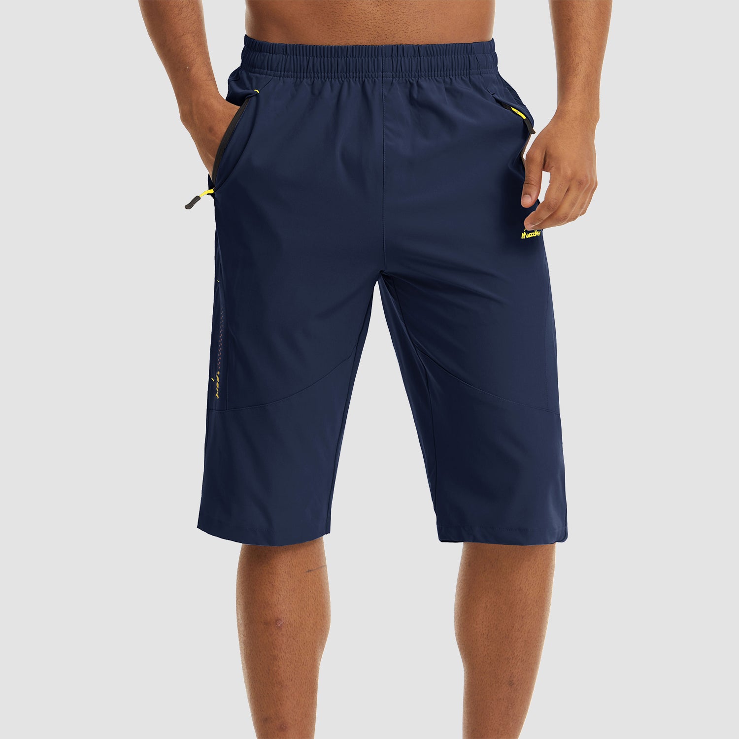 Navy Men's Quick Dry Hiking Running Shorts-MAGCOMSEN