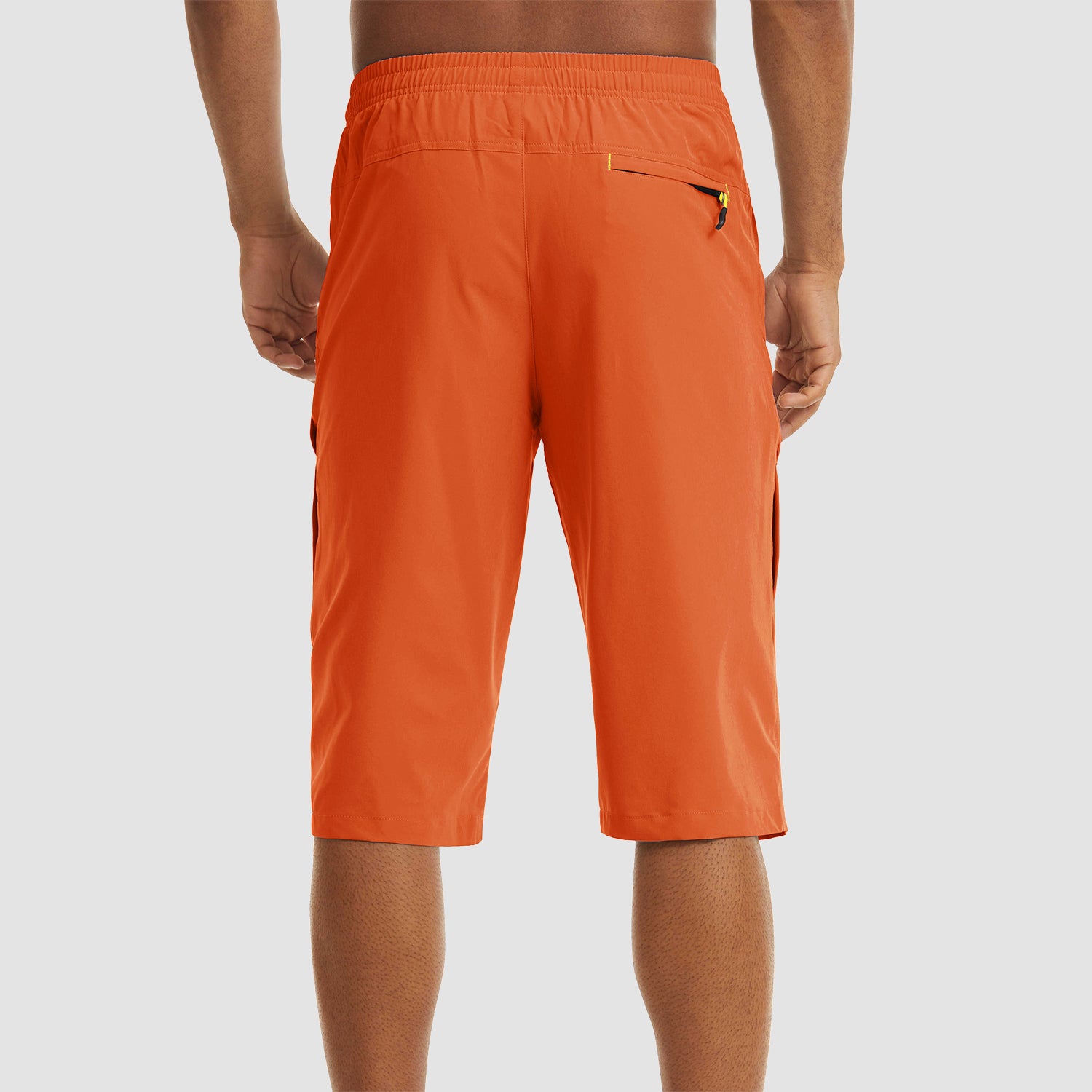 Orange Men's Quick Dry Hiking Running Shorts-MAGCOMSEN
