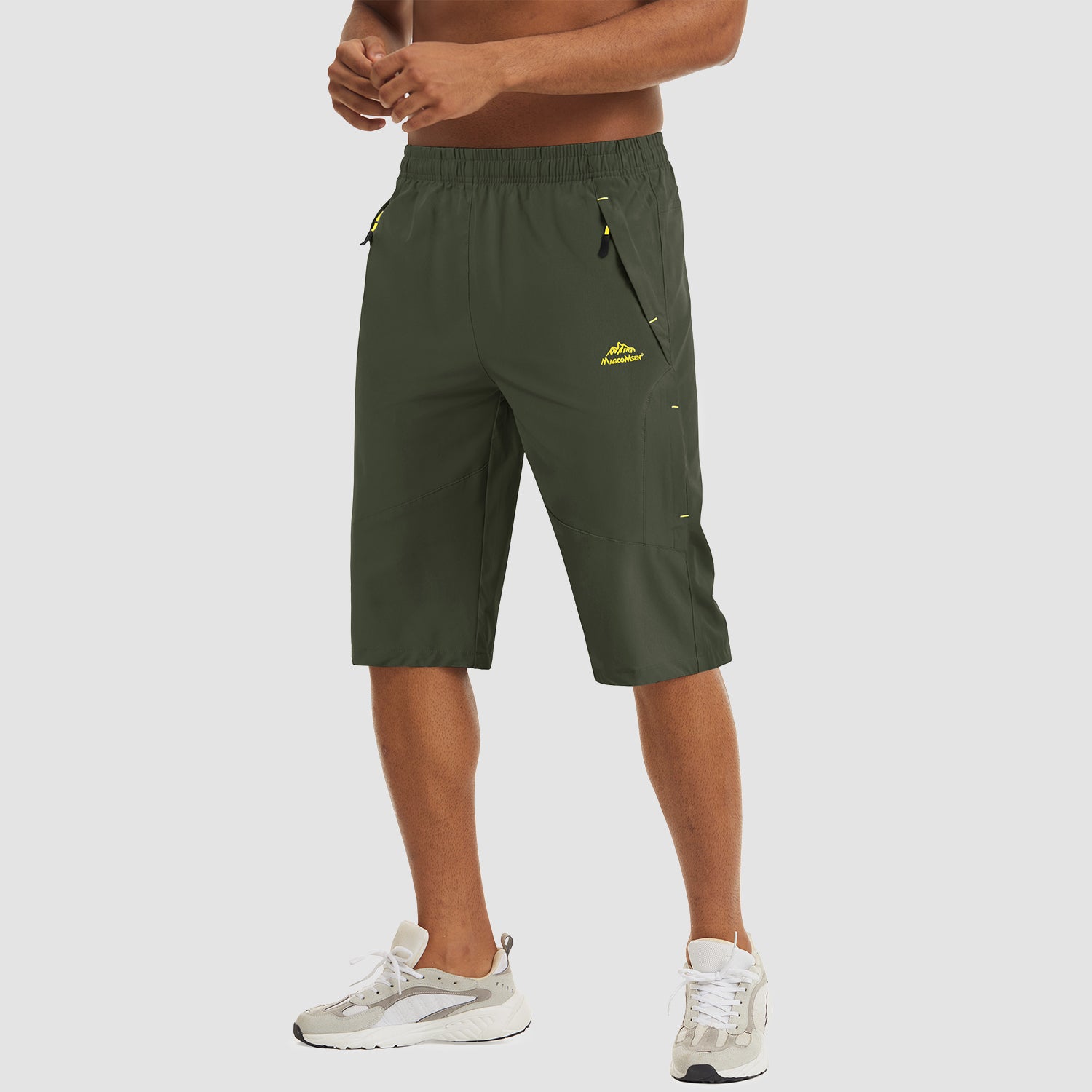 Army Green Men's Quick Dry Hiking Running Shorts-MAGCOMSEN