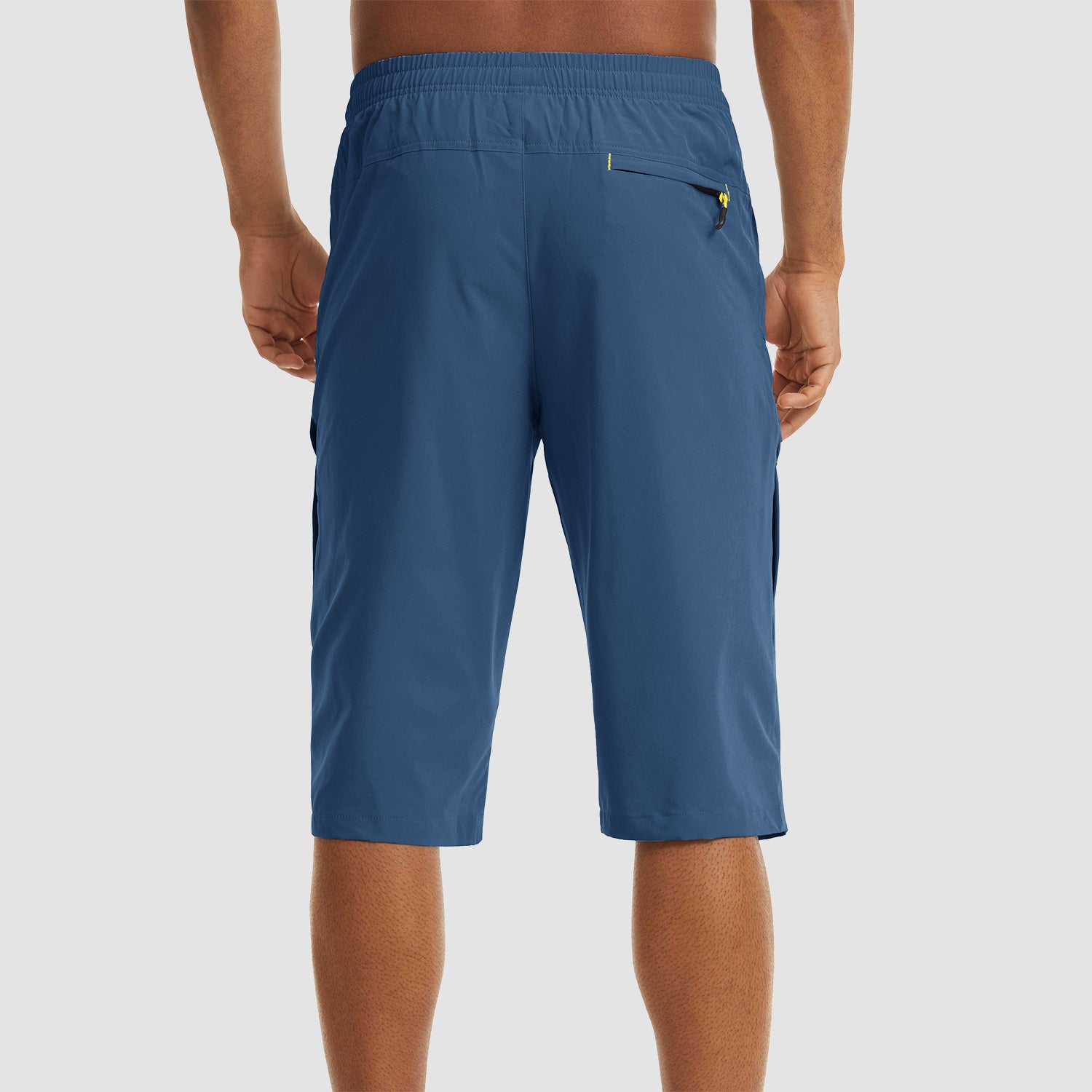 Blue Grey Men's Quick Dry Hiking Running Shorts-MAGCOMSEN