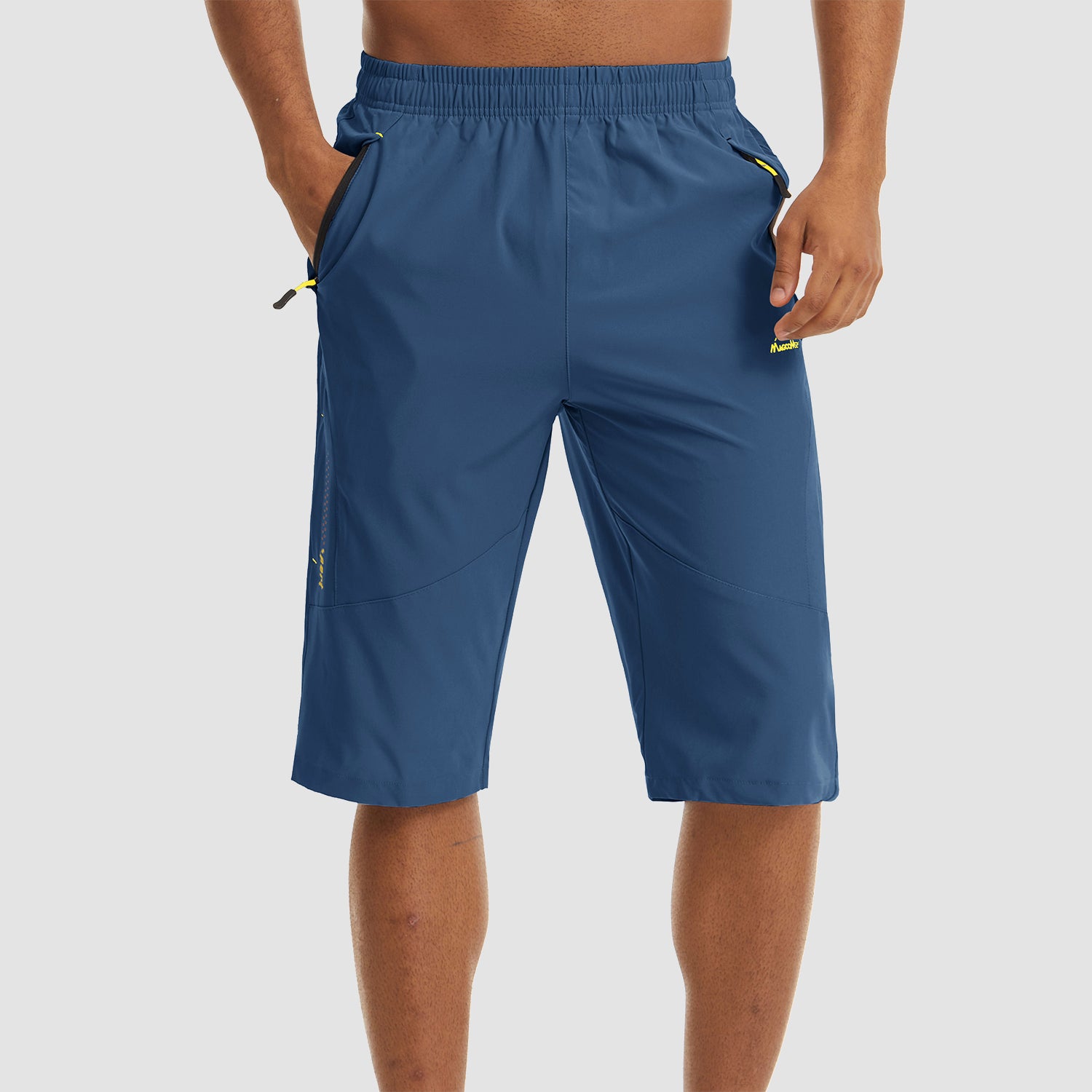Blue Grey Men's Quick Dry Hiking Running Shorts-MAGCOMSEN