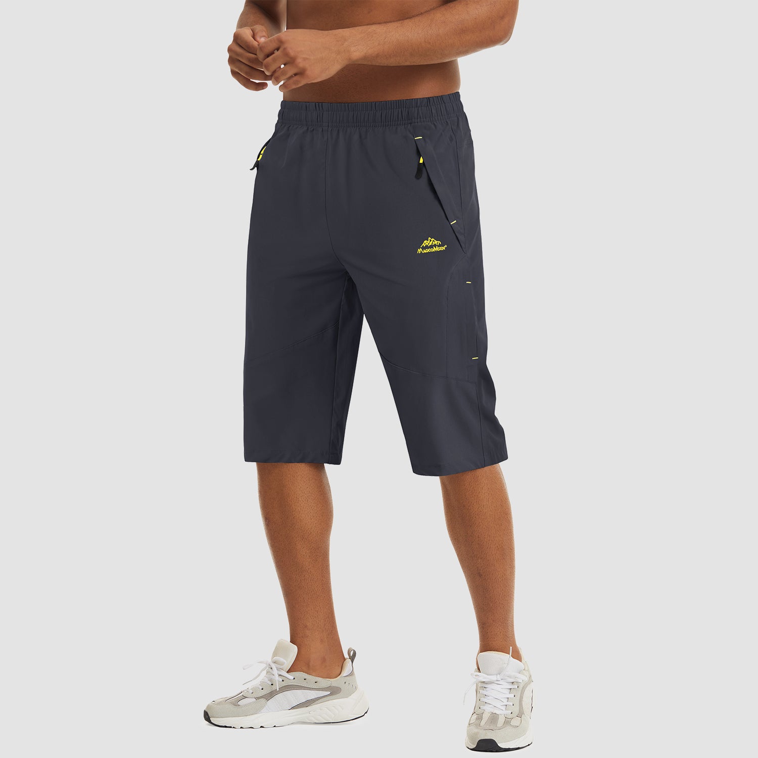Dark Grey Men's Quick Dry Hiking Running Shorts-MAGCOMSEN