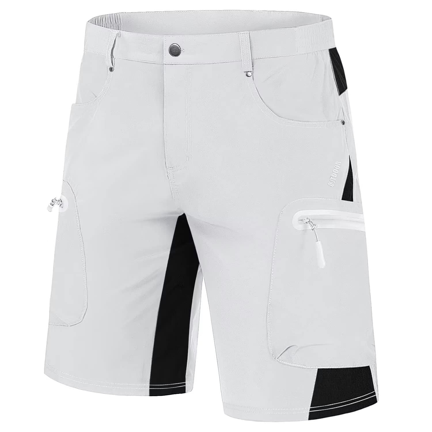 White Men's Quick Dry Cargo Shorts - MAGCOMSEN