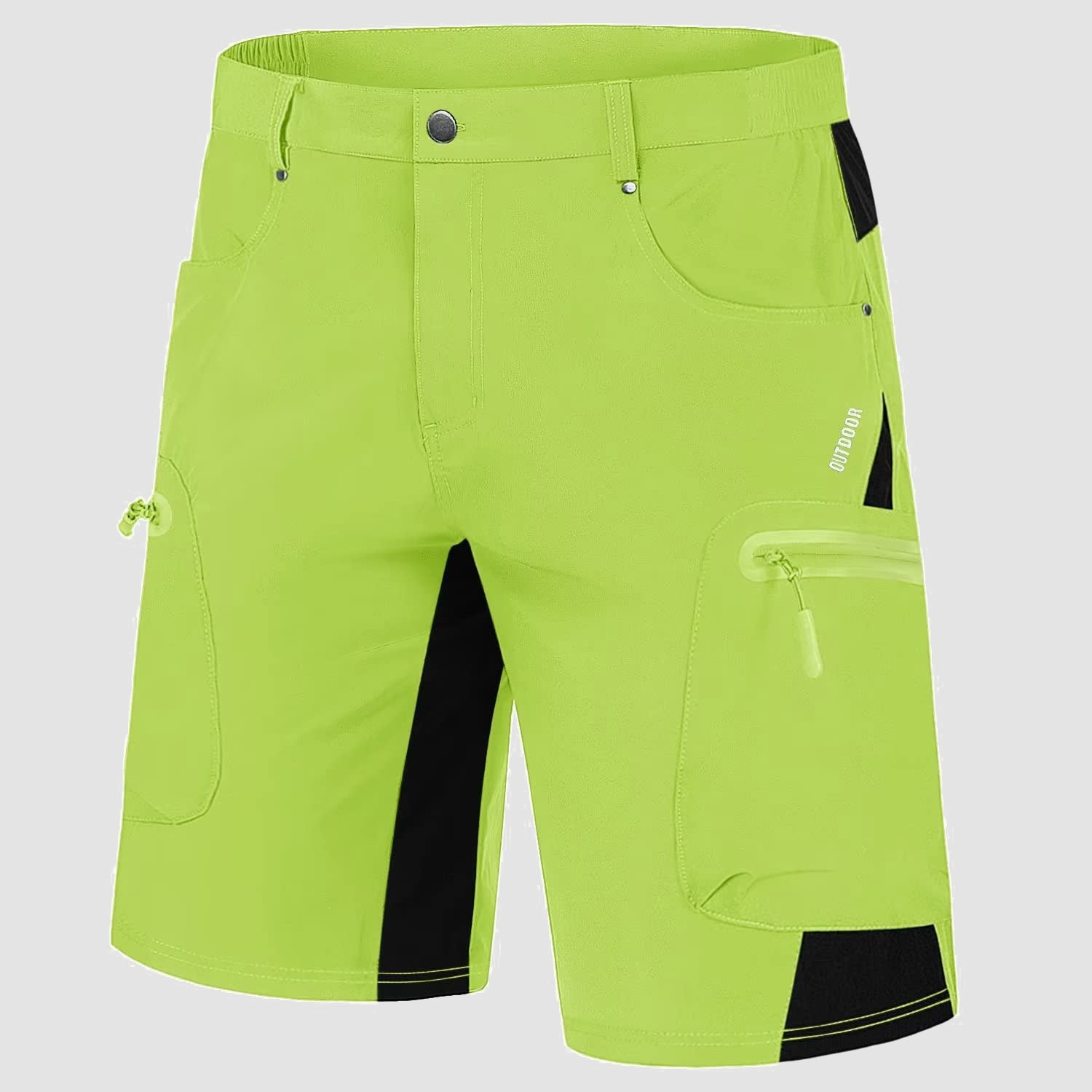 Yellow Green Men's Quick Dry Cargo Shorts - MAGCOMSEN