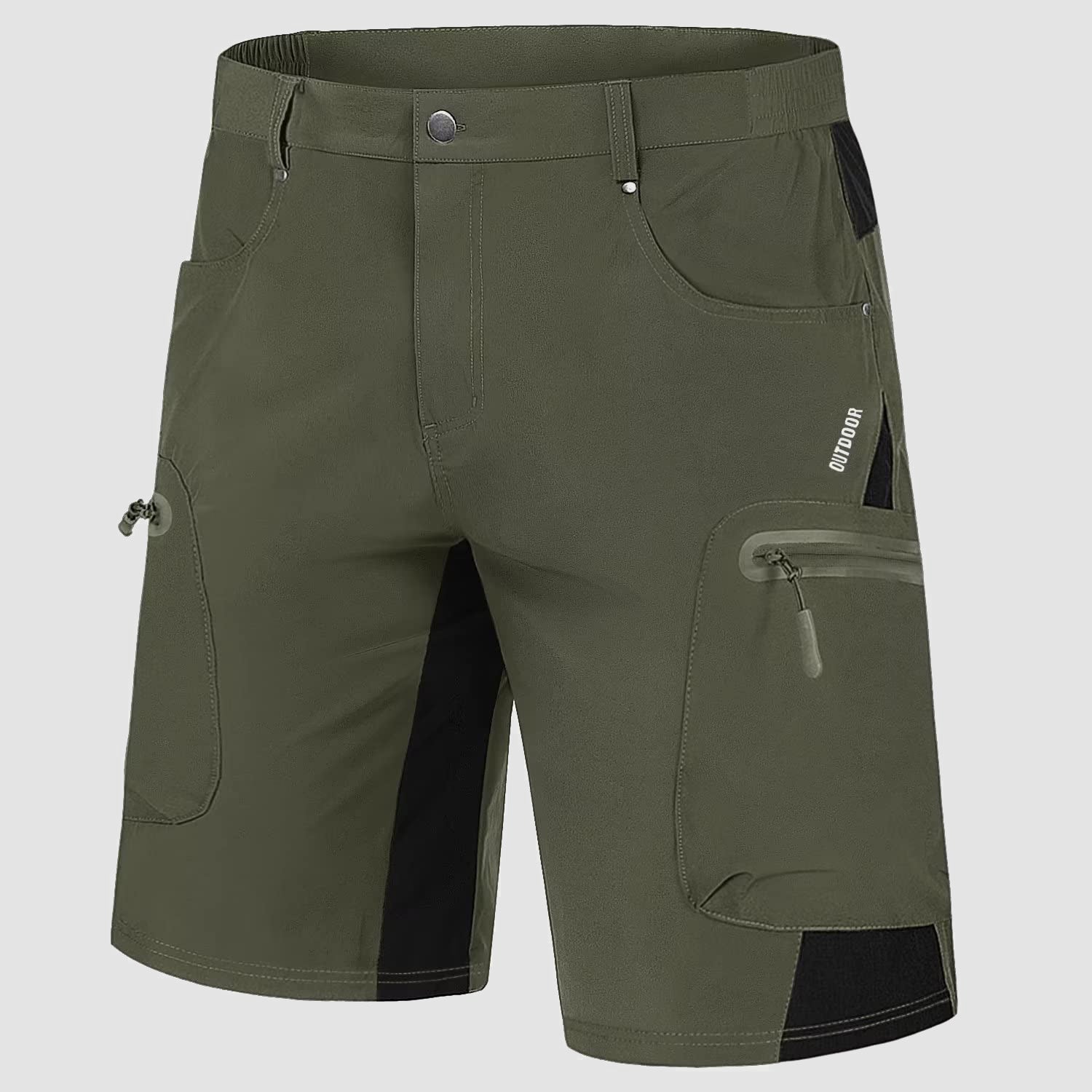 Green Men's Quick Dry Cargo Shorts - MAGCOMSEN