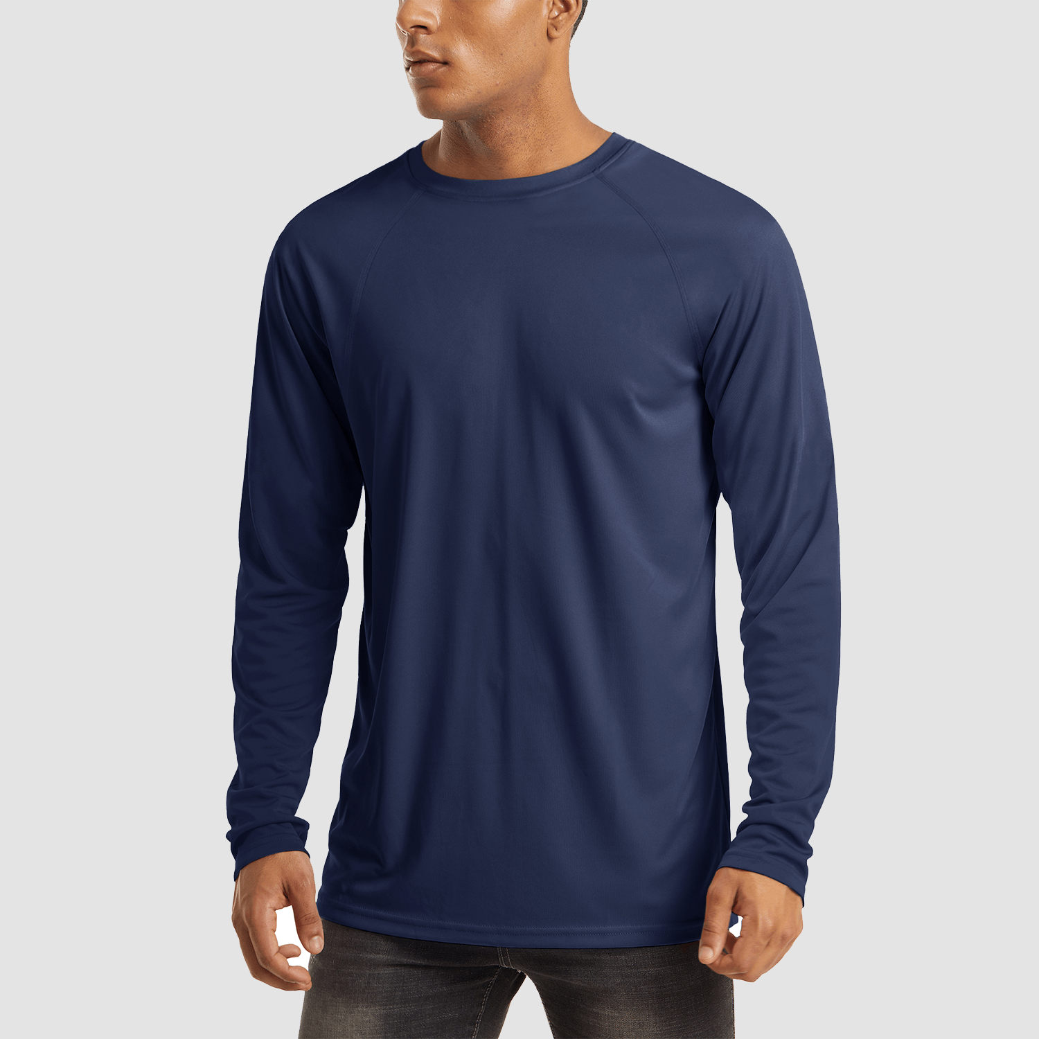 Navy Men's UPF 50+ Quick Dry Shirt - Sun Protection for Hiking - MAGCOMSEN