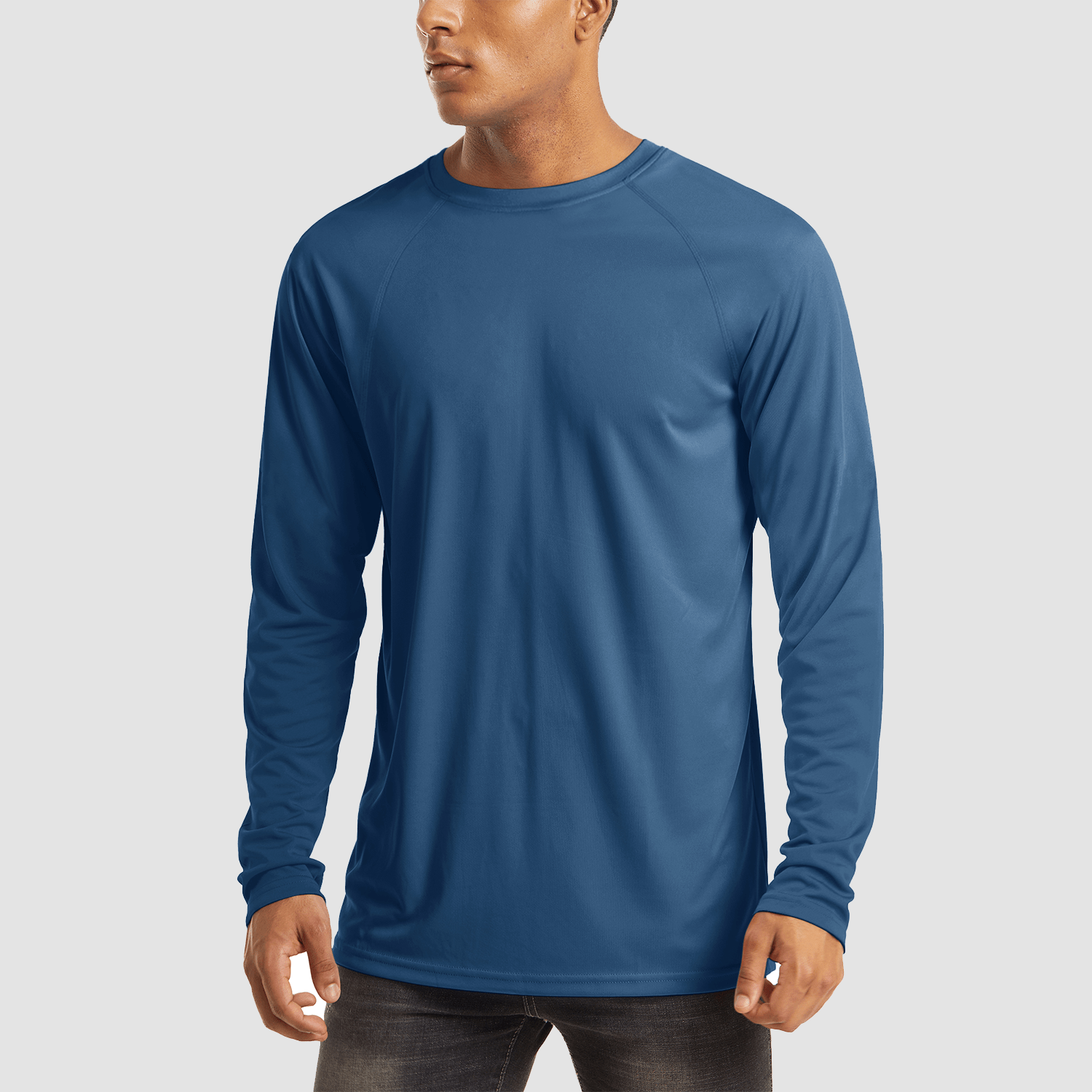 Blue Grey Men's UPF 50+ Quick Dry Shirt - Sun Protection for Hiking - MAGCOMSEN