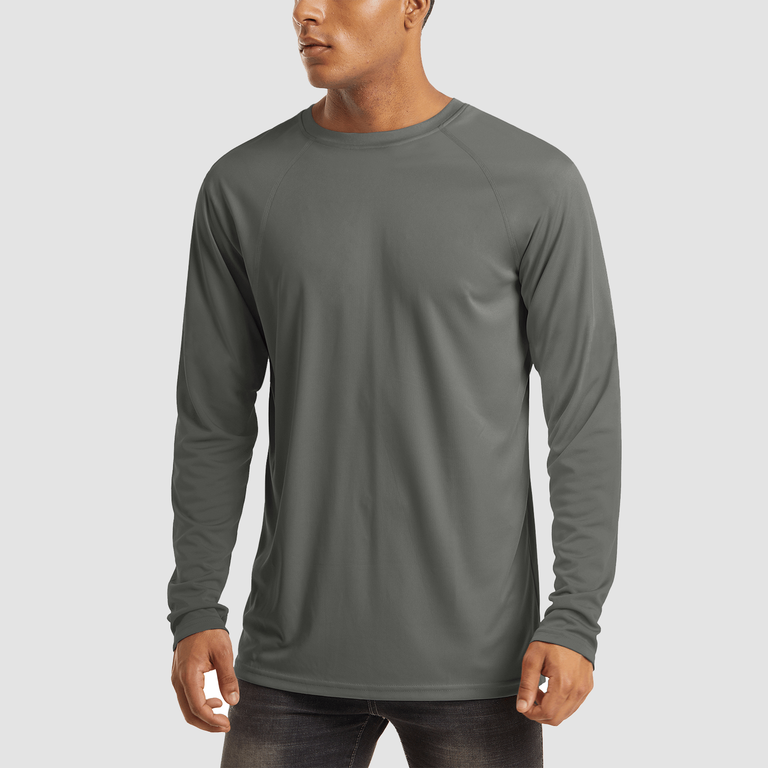 Dark Grey Men's UPF 50+ Quick Dry Shirt - Sun Protection for Hiking - MAGCOMSEN