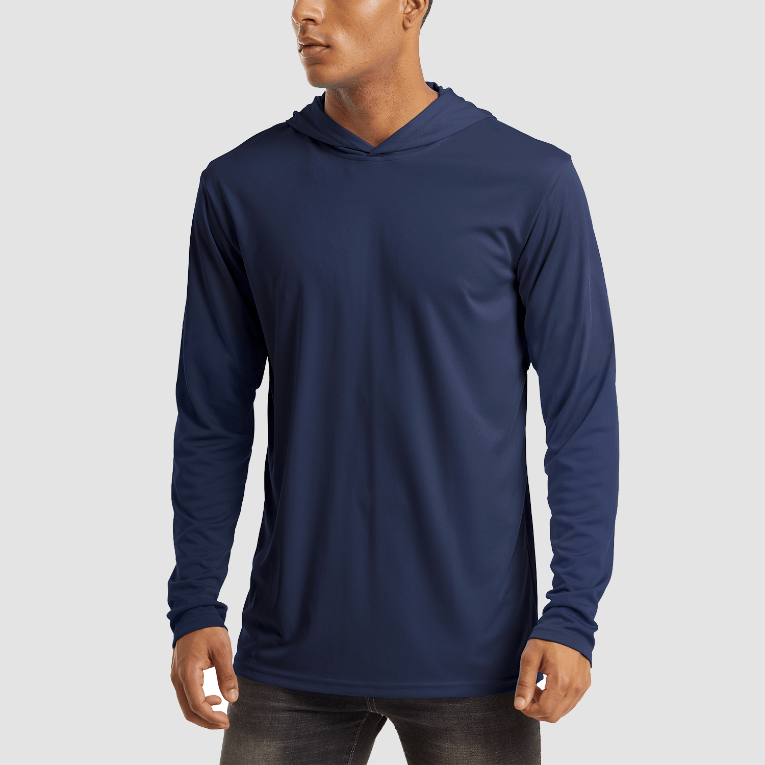Men's Hooded UPF 50+ Sun Protection Long Sleeve Athletic Fishing Shirts