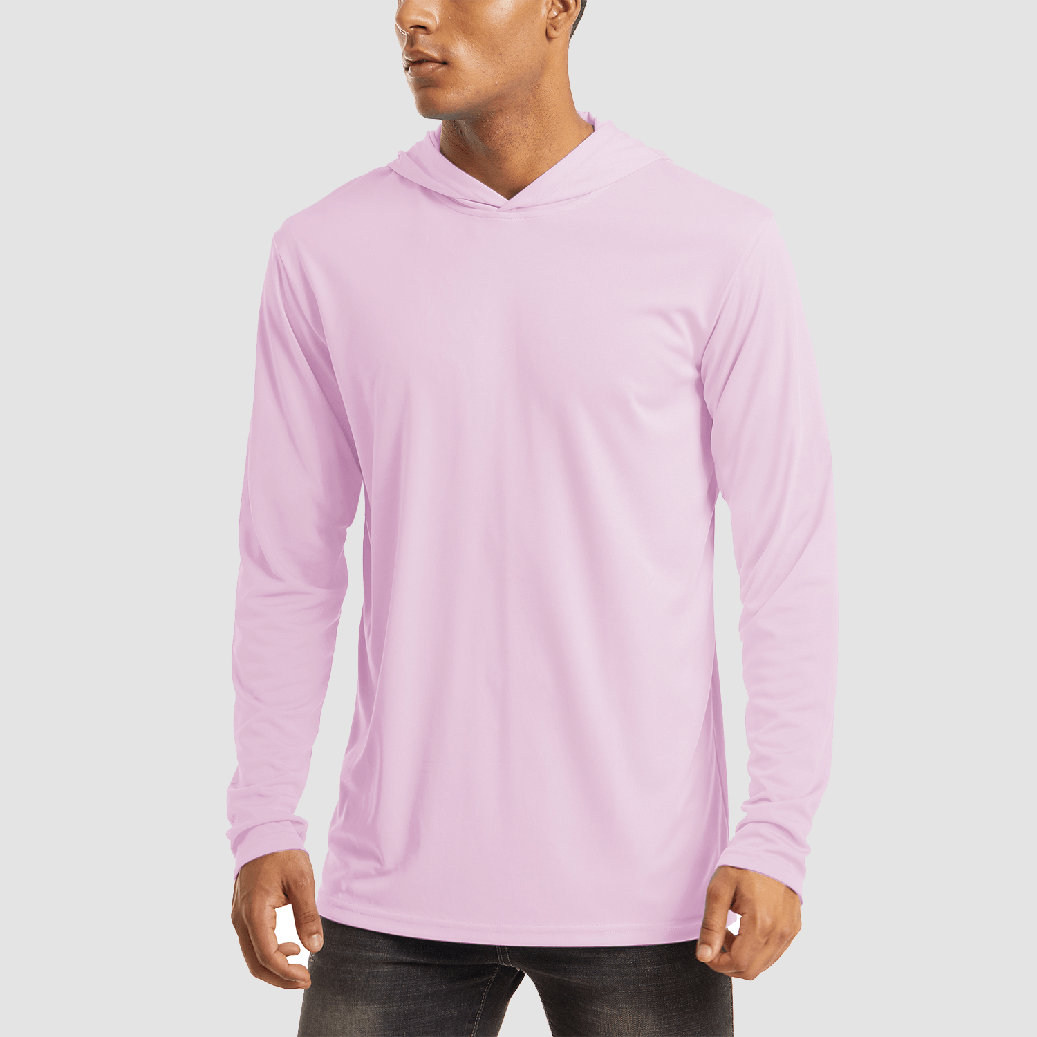 Men's Hooded UPF 50+ Sun Protection Long Sleeve Athletic Fishing Shirts