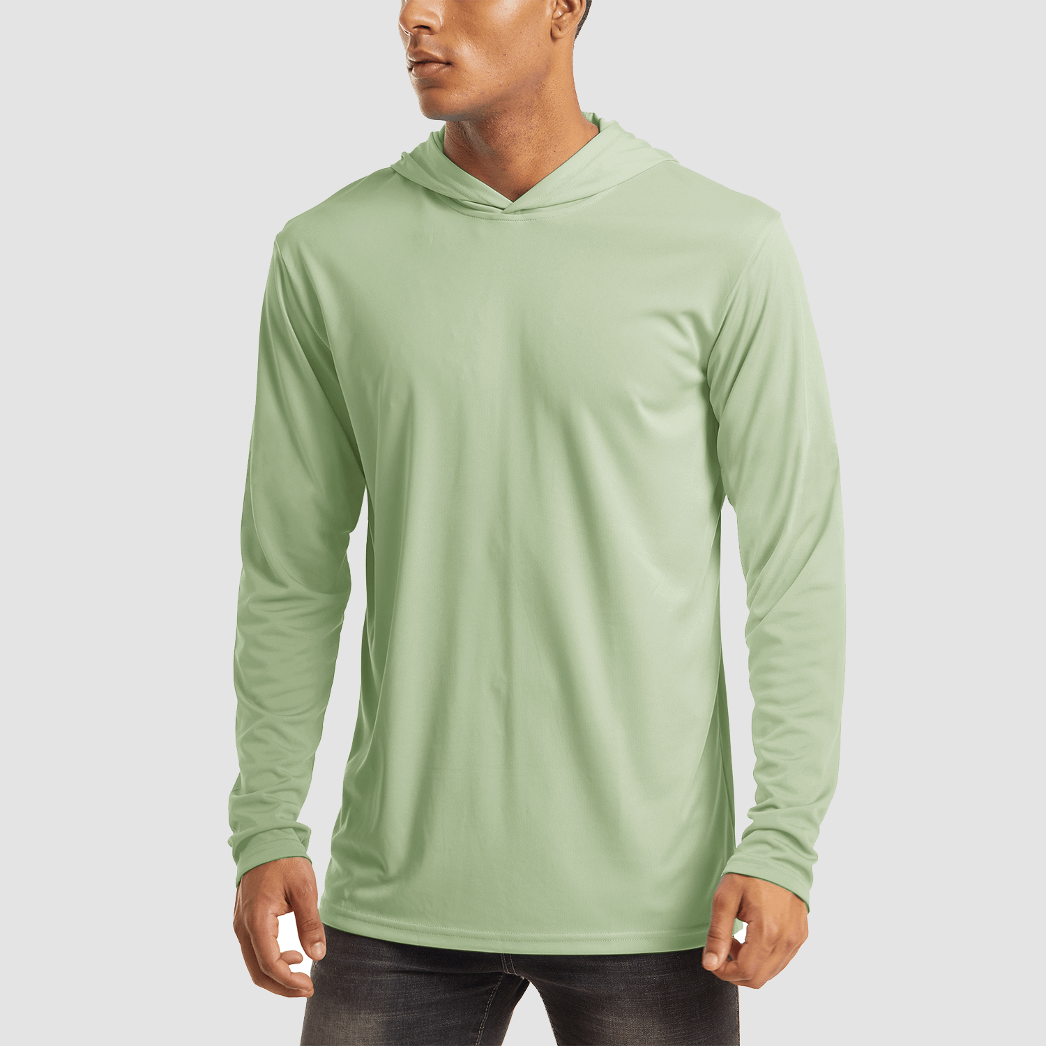 Men's Hooded UPF 50+ Sun Protection Long Sleeve Athletic Fishing Shirts