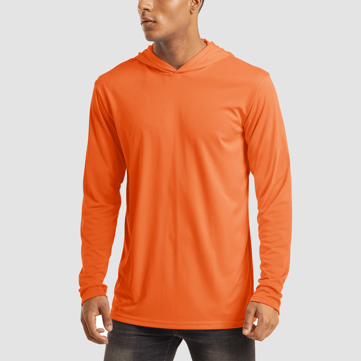 Men's Hooded UPF 50+ Sun Protection Long Sleeve Athletic Fishing Shirts