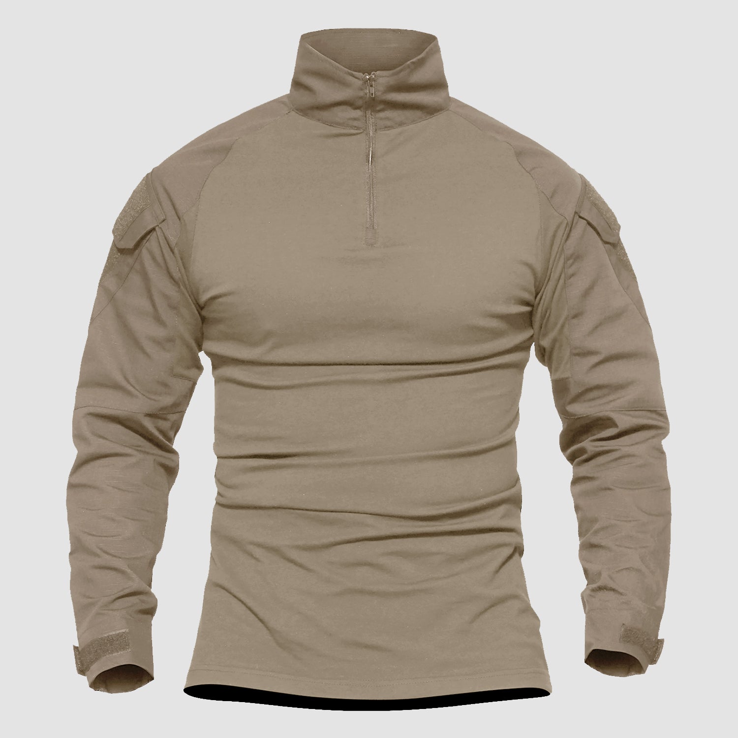 Men's Tactical Military 1/4 Zip Long Sleeve Camo Shirt with Pockets