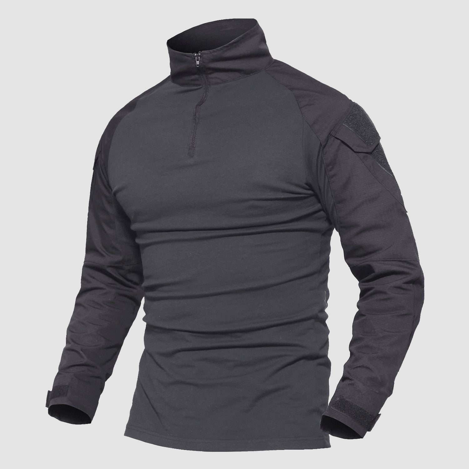 Men's Tactical Military 1/4 Zip Long Sleeve Camo Shirt with Pockets