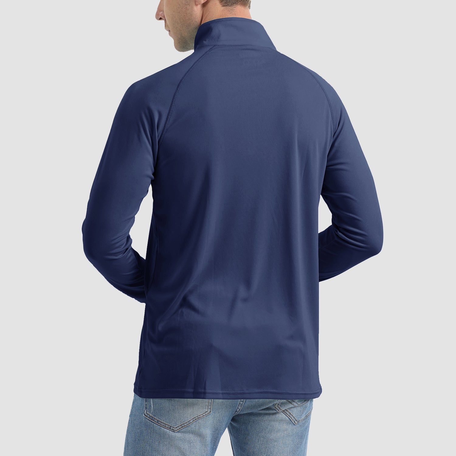 Men's UPF 50 Quick Dry Shirts 1/4 Zip Breathable Long Sleeve Shirts for Outdoor Sports