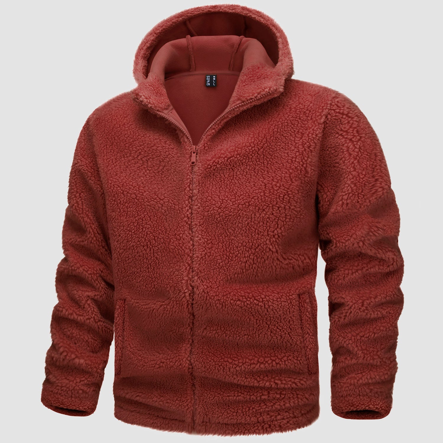 Men's Fleece Hoodie Sherpa Jacket Full Zip with 4 Pockets - MAGCOMSEN