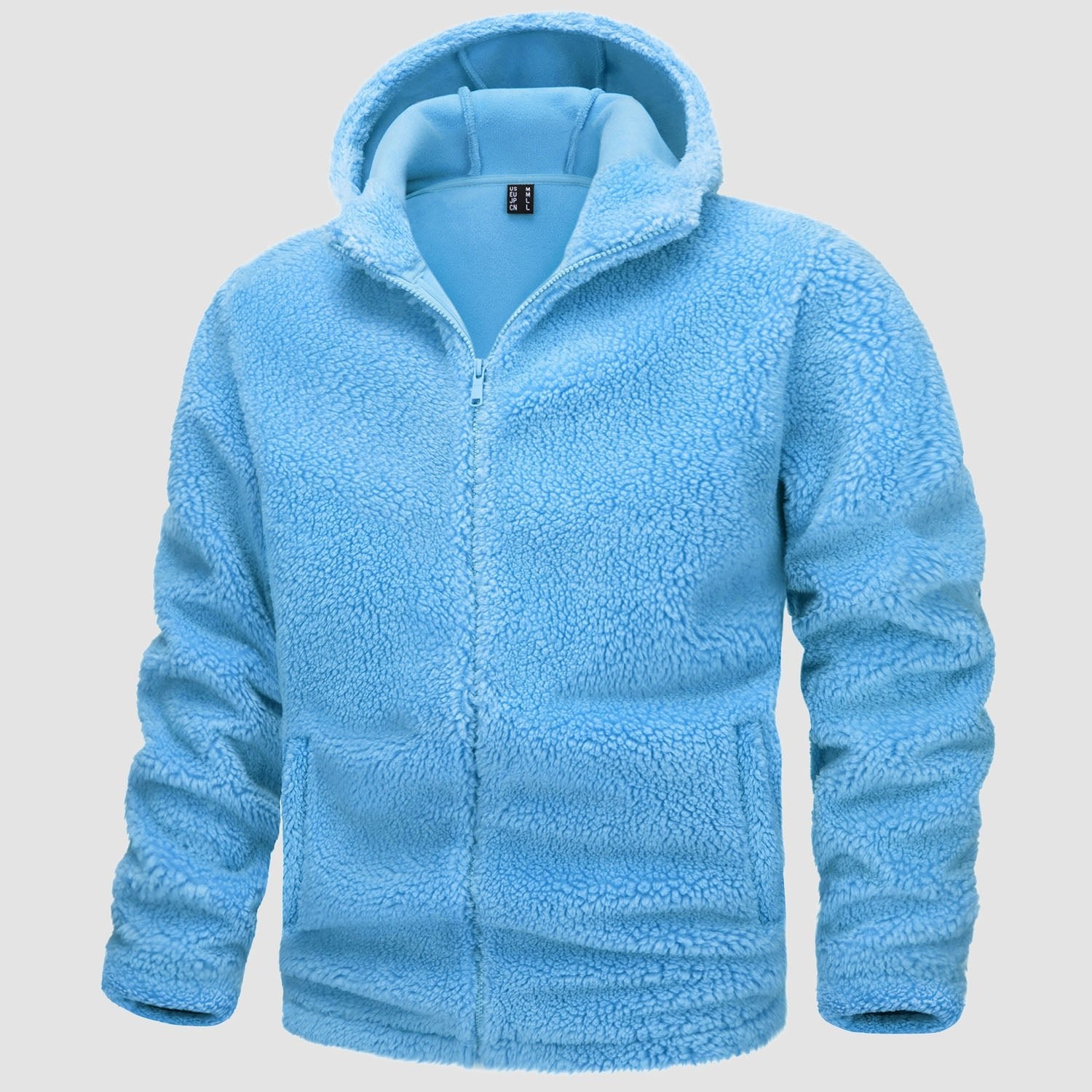 Men's Fleece Hoodie Sherpa Jacket Full Zip with 4 Pockets - MAGCOMSEN