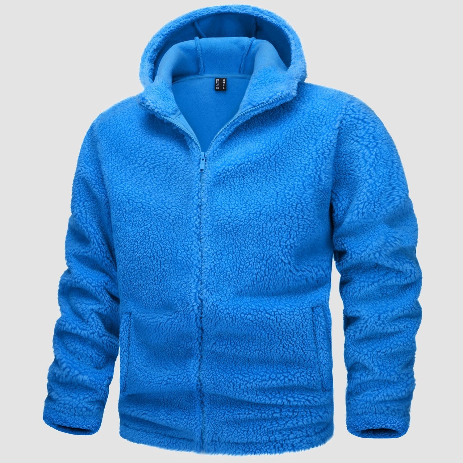 Men's Fleece Hoodie Sherpa Jacket Full Zip with 4 Pockets - MAGCOMSEN