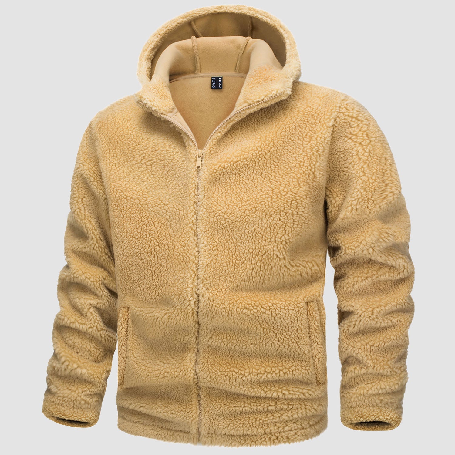Men's Fleece Hoodie Sherpa Jacket Full Zip with 4 Pockets - MAGCOMSEN