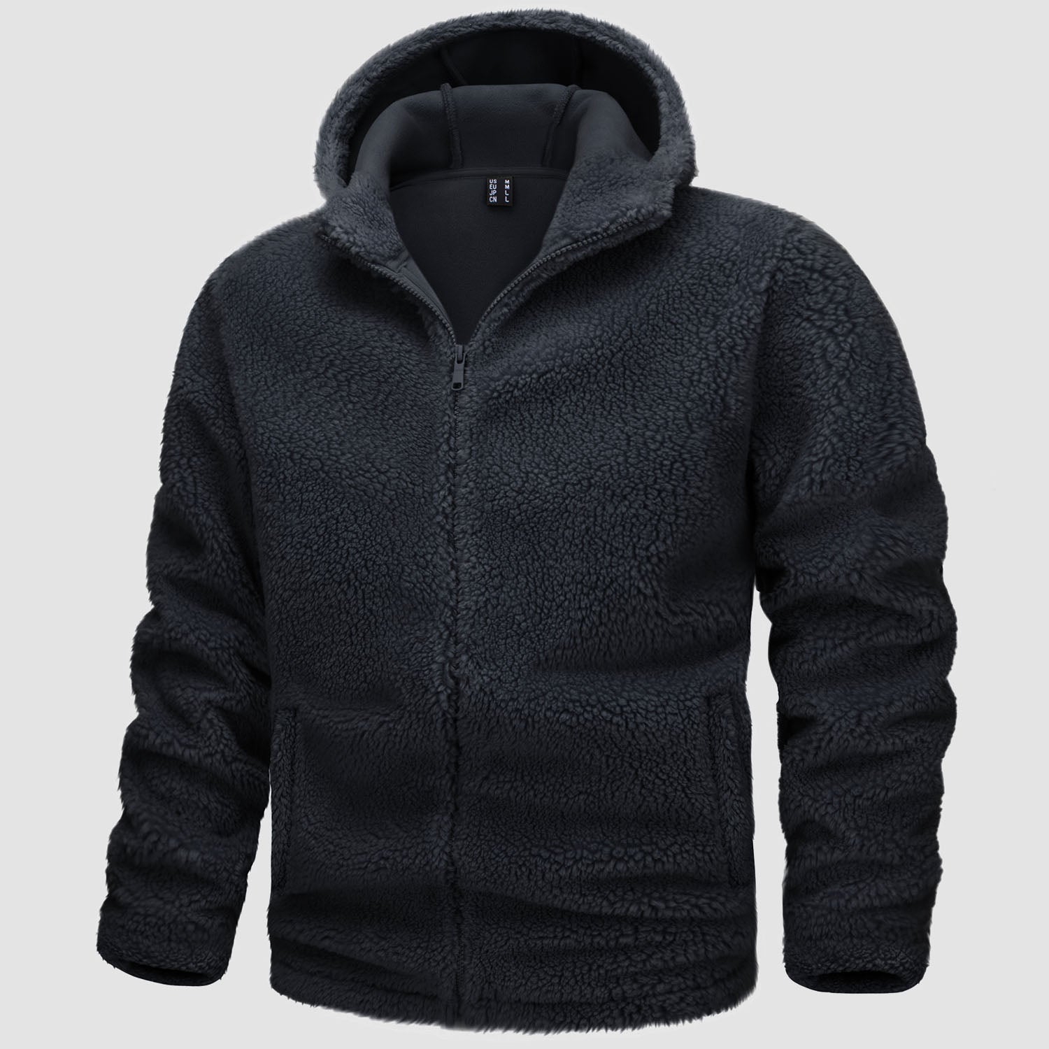 Men's Fleece Hoodie Sherpa Jacket Full Zip with 4 Pockets - MAGCOMSEN