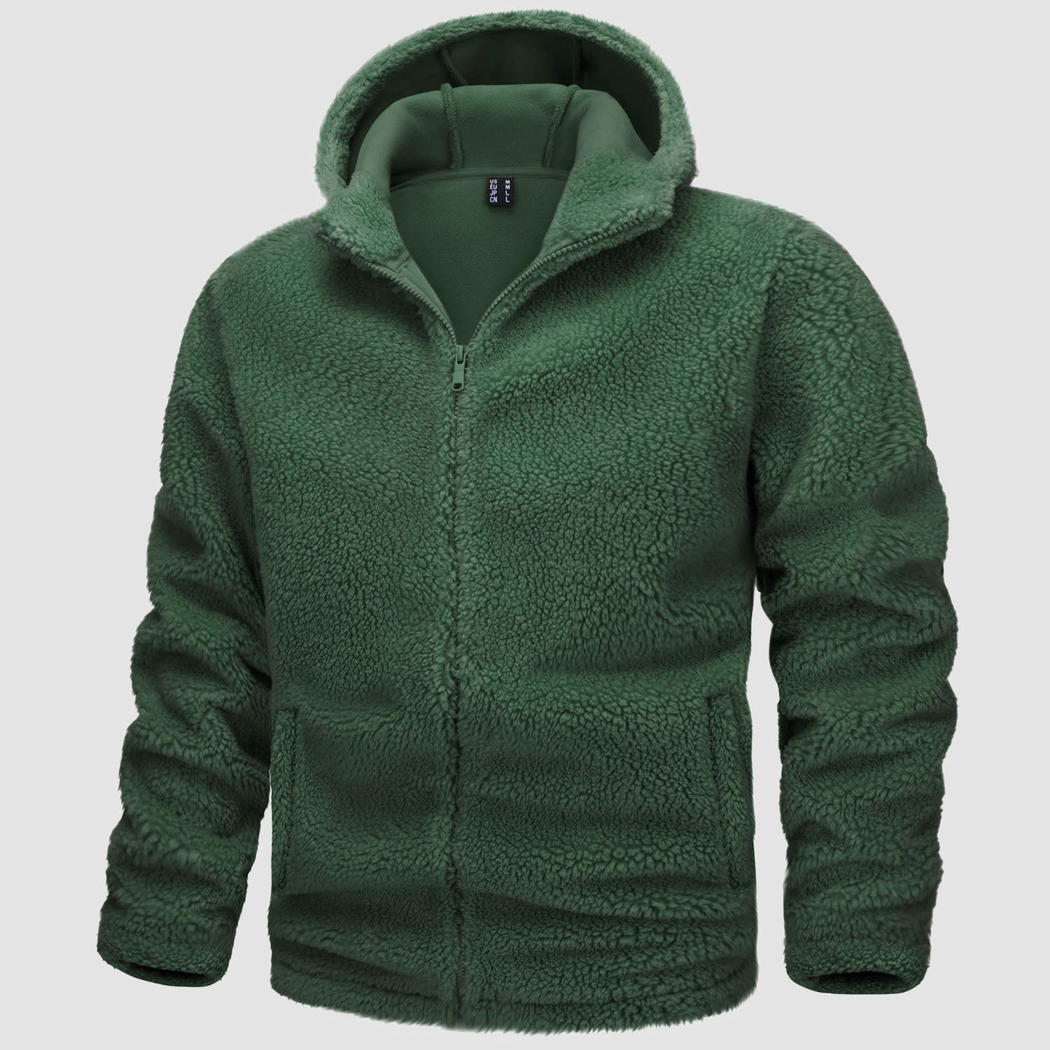 Men's Fleece Hoodie Sherpa Jacket Full Zip with 4 Pockets - MAGCOMSEN