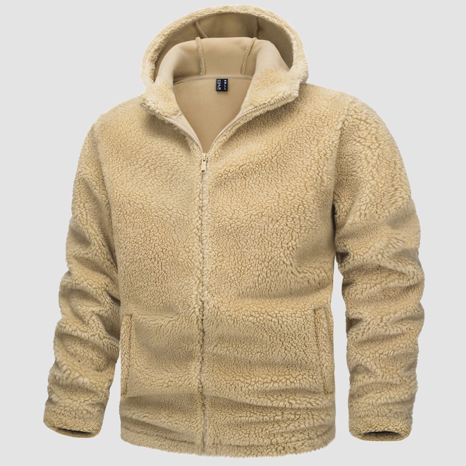 Men's Fleece Hoodie Sherpa Jacket Full Zip with 4 Pockets - MAGCOMSEN