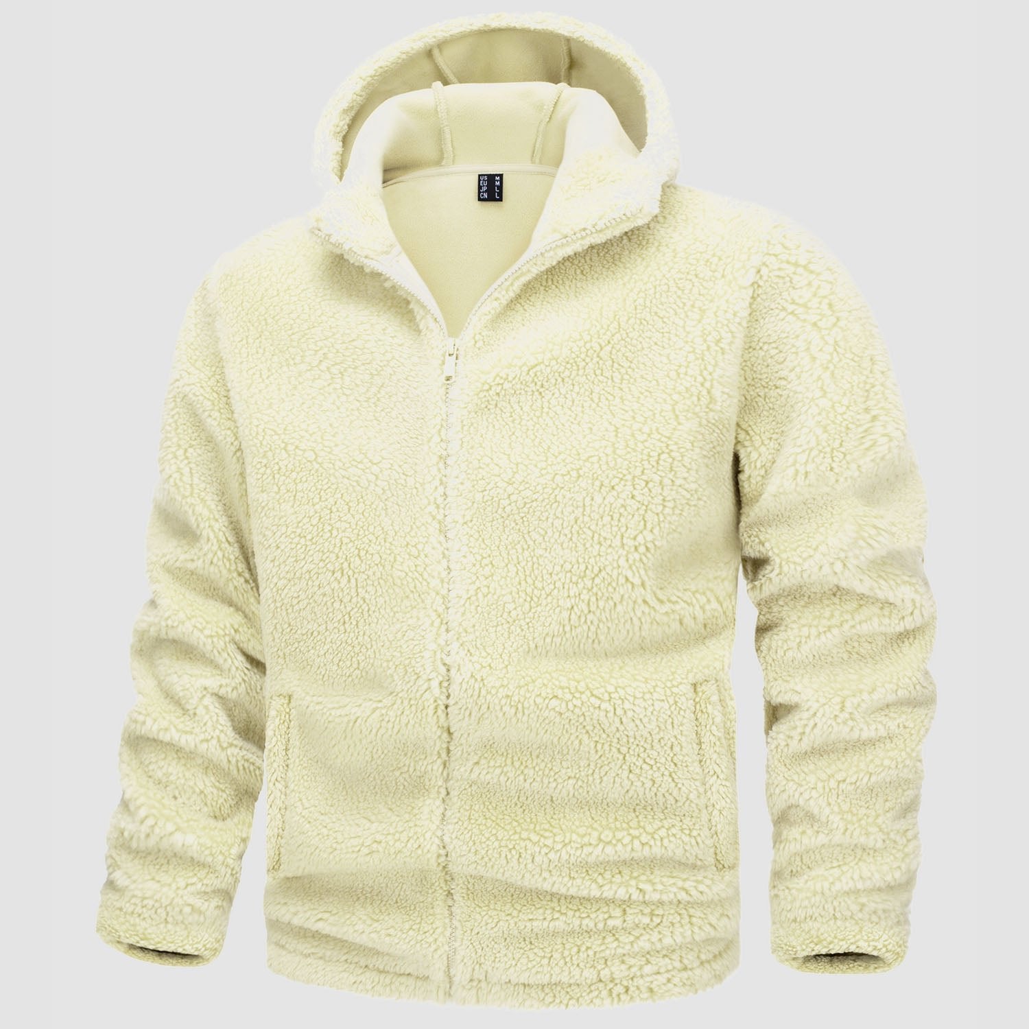 Men's Fleece Hoodie Sherpa Jacket Full Zip with 4 Pockets - MAGCOMSEN