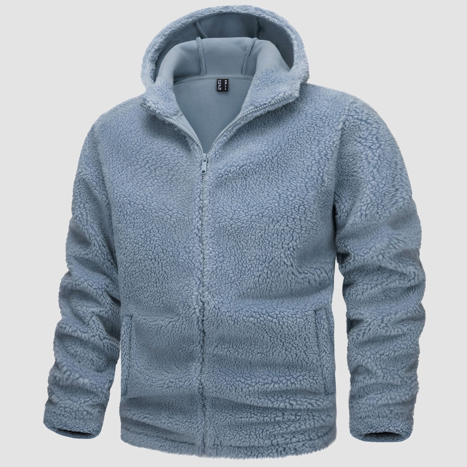 Men's Fleece Hoodie Sherpa Jacket Full Zip with 4 Pockets - MAGCOMSEN