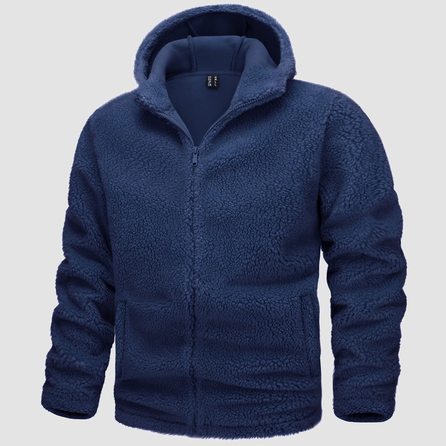 Men's Fleece Hoodie Sherpa Jacket Full Zip with 4 Pockets - MAGCOMSEN