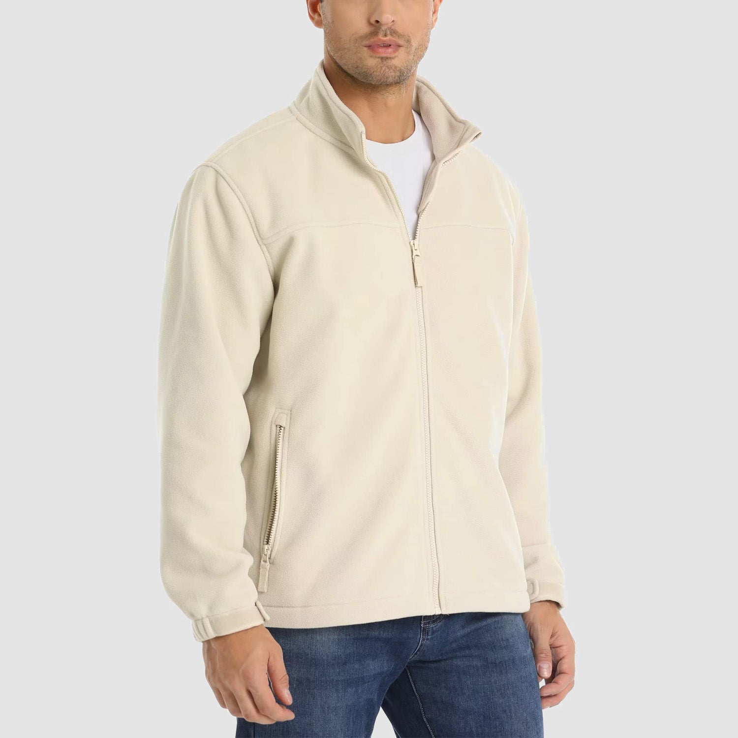 Men's Fleece Jacket Full Zip Lightweight Casual Jacket - MAGCOMSEN