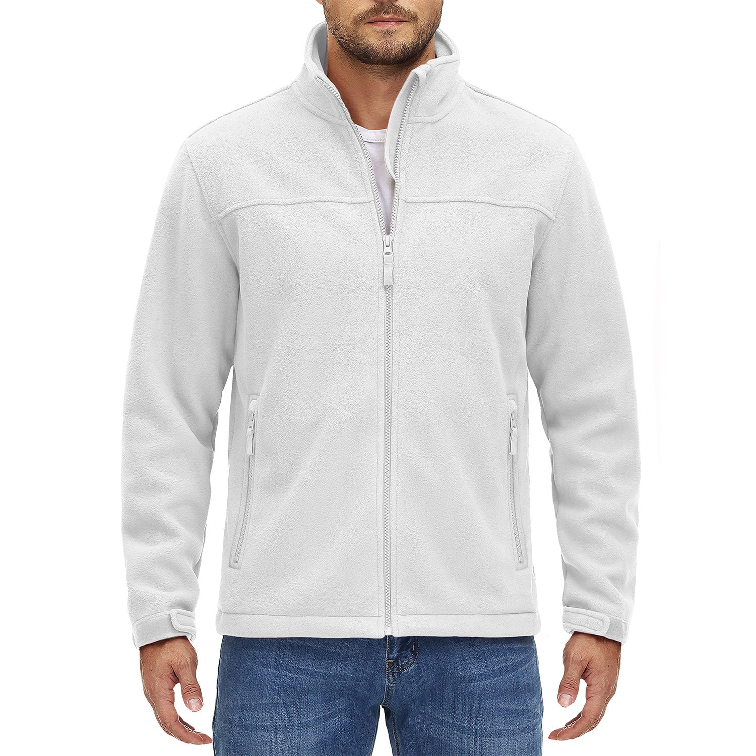 Men's Fleece Jacket Full Zip Lightweight Casual Jacket - MAGCOMSEN